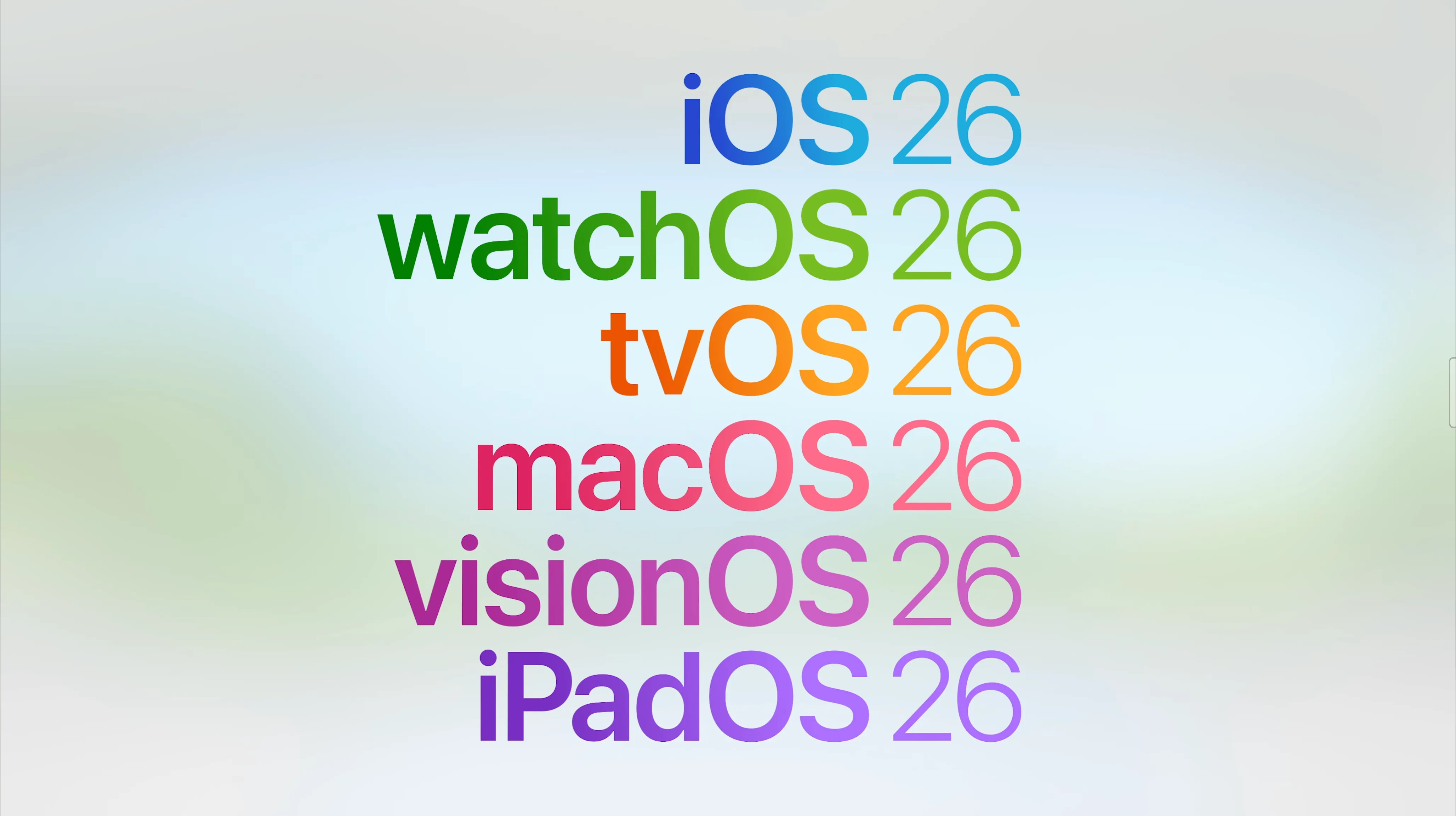 Biểu tượng iOS 26 và macOS 26 thể hiện quy ước đặt tên mới theo năm