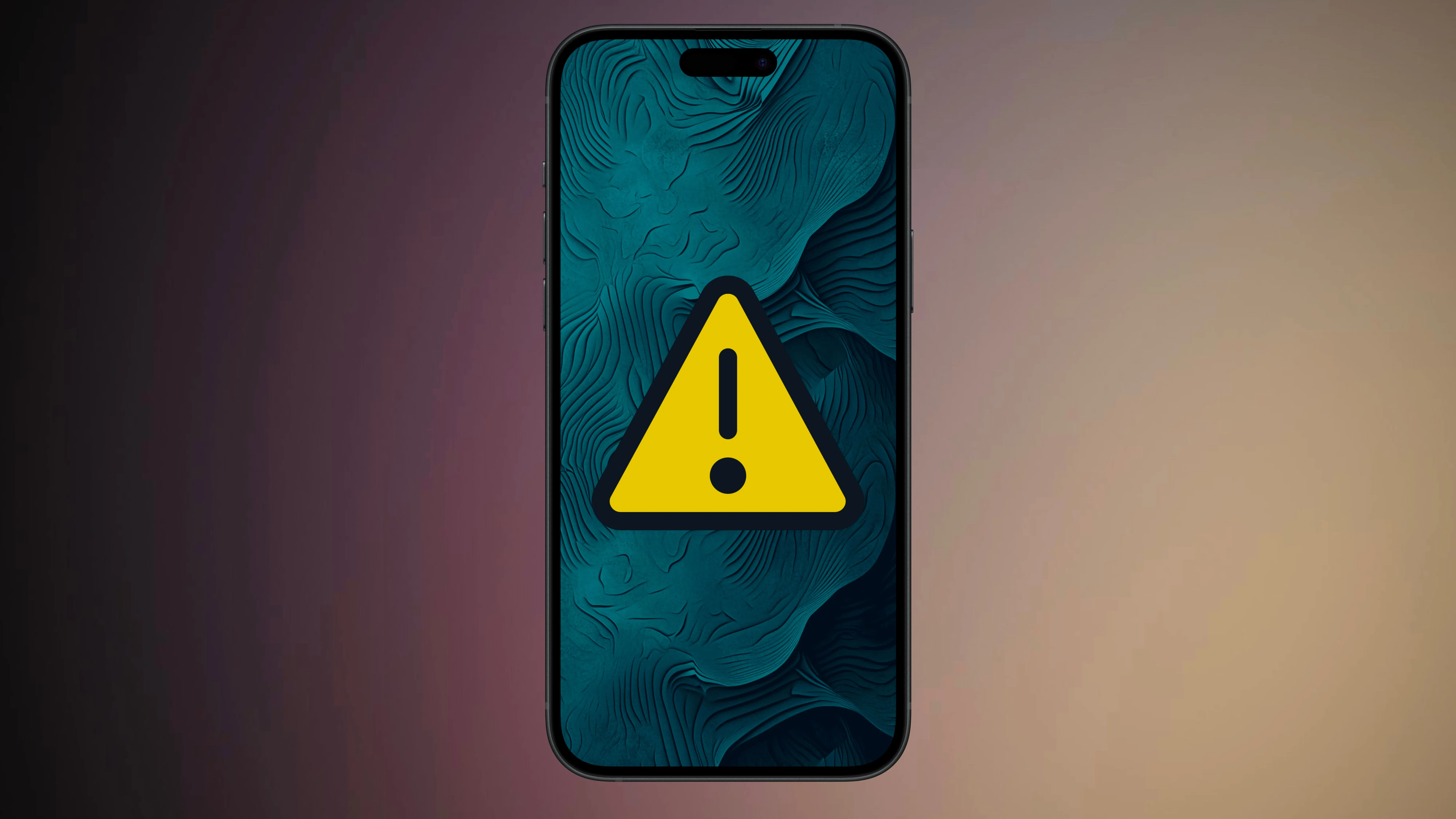 Điện thoại iPhone hiển thị biểu tượng cảnh báo, minh họa các vấn đề phần mềm.