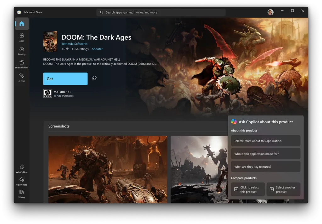 Hỏi Copilot về một ứng dụng hoặc game trong Microsoft Store