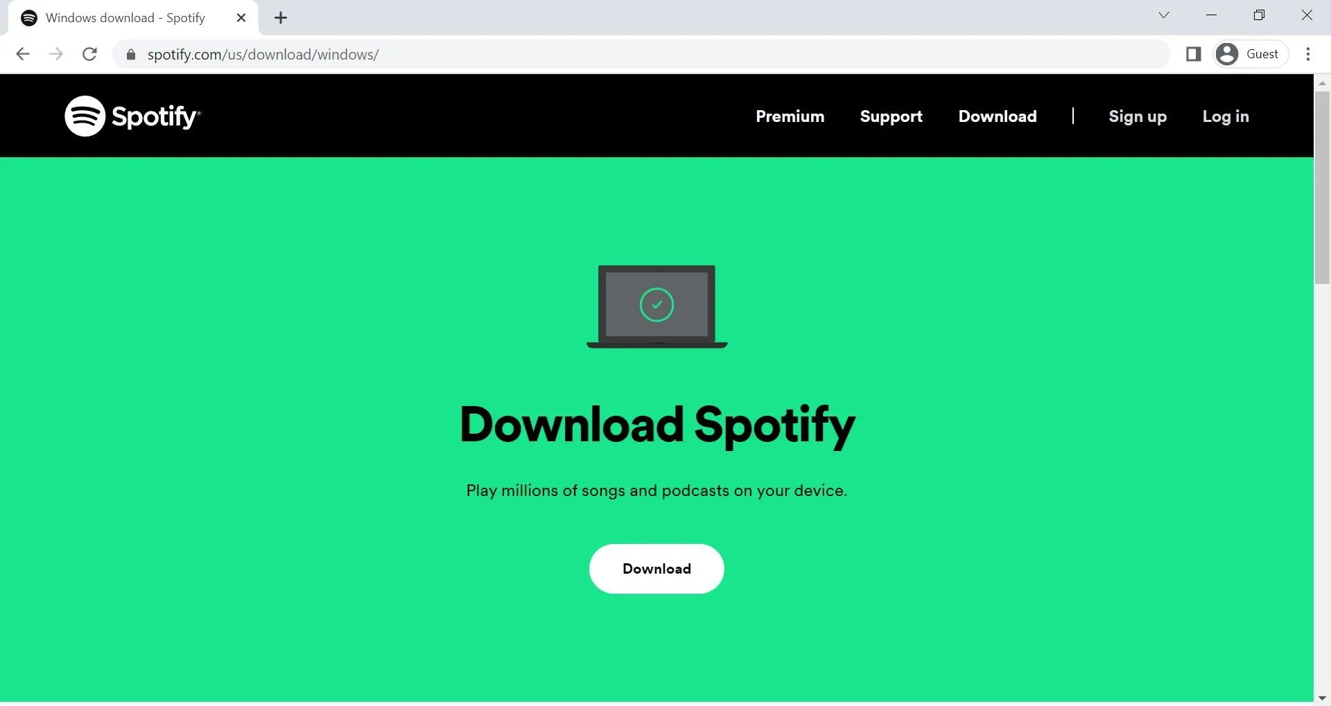 Liên kết tải xuống ứng dụng Spotify chính thức trên máy tính