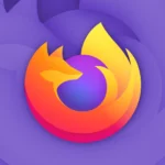 Logo trình duyệt Firefox trên nền trắng, biểu tượng con cáo lửa
