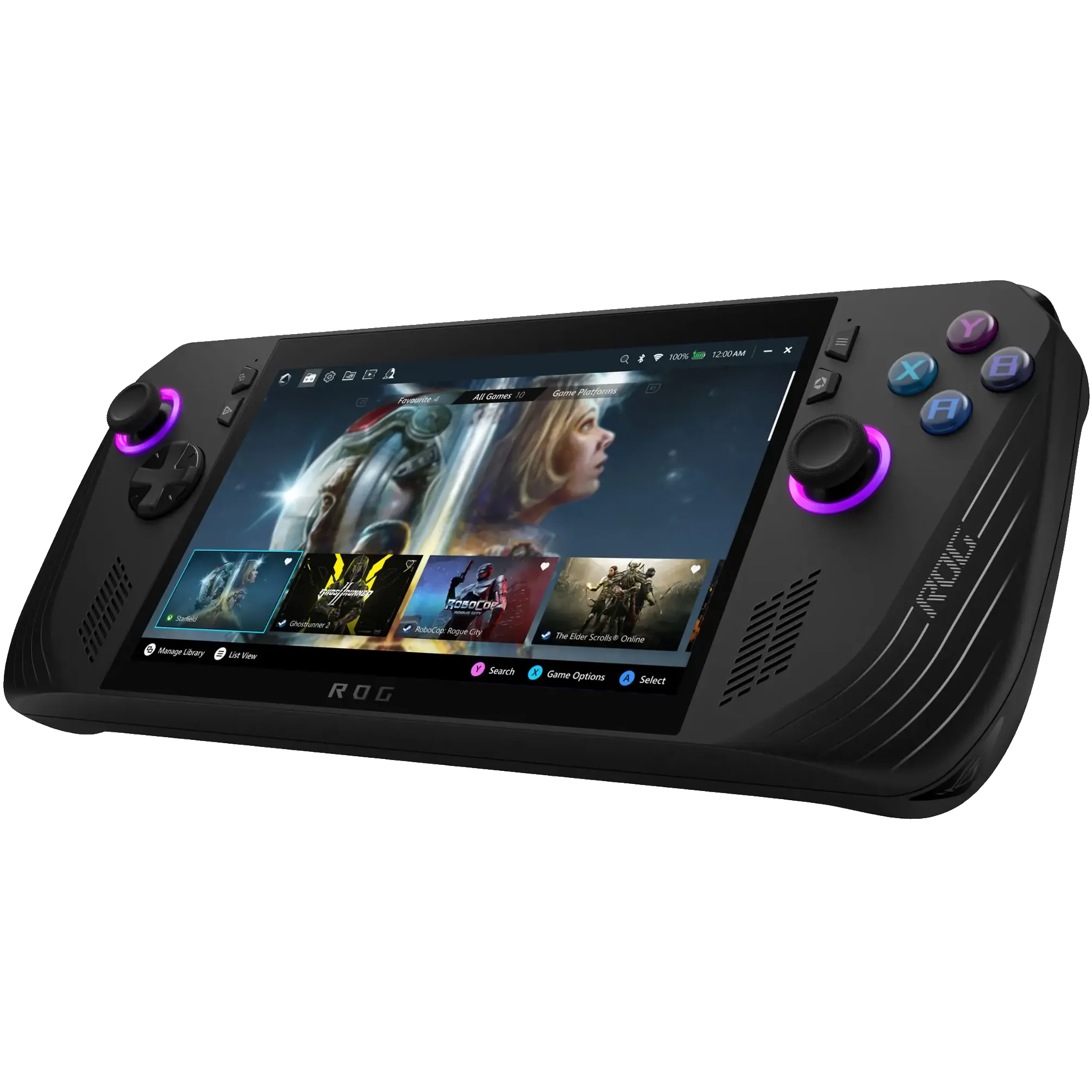 Máy chơi game cầm tay ASUS ROG Ally X phiên bản màu đen.