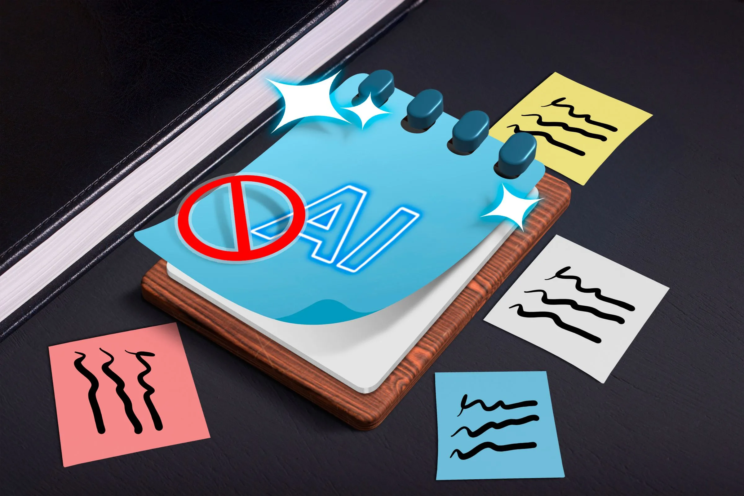 Minh họa logo và giao diện của Notepad (ví dụ về sự phình to tính năng).