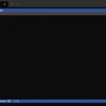 Mô tả các nút lệnh (File, Edit, View, Help) trong giao diện tối giản của Microsoft Edit.