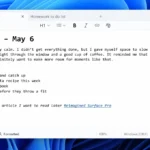 Notepad trên Windows 11 hiển thị tính năng định dạng rich text và Markdown