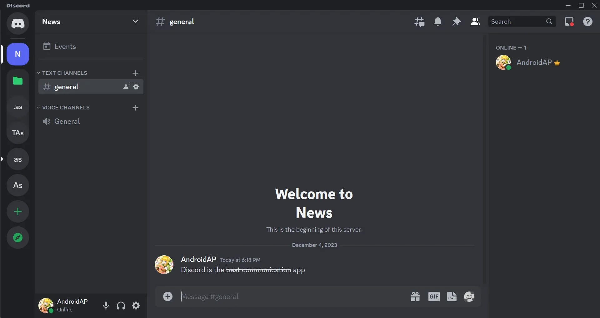 Tin nhắn đã được gửi với chữ gạch ngang trên Discord PC