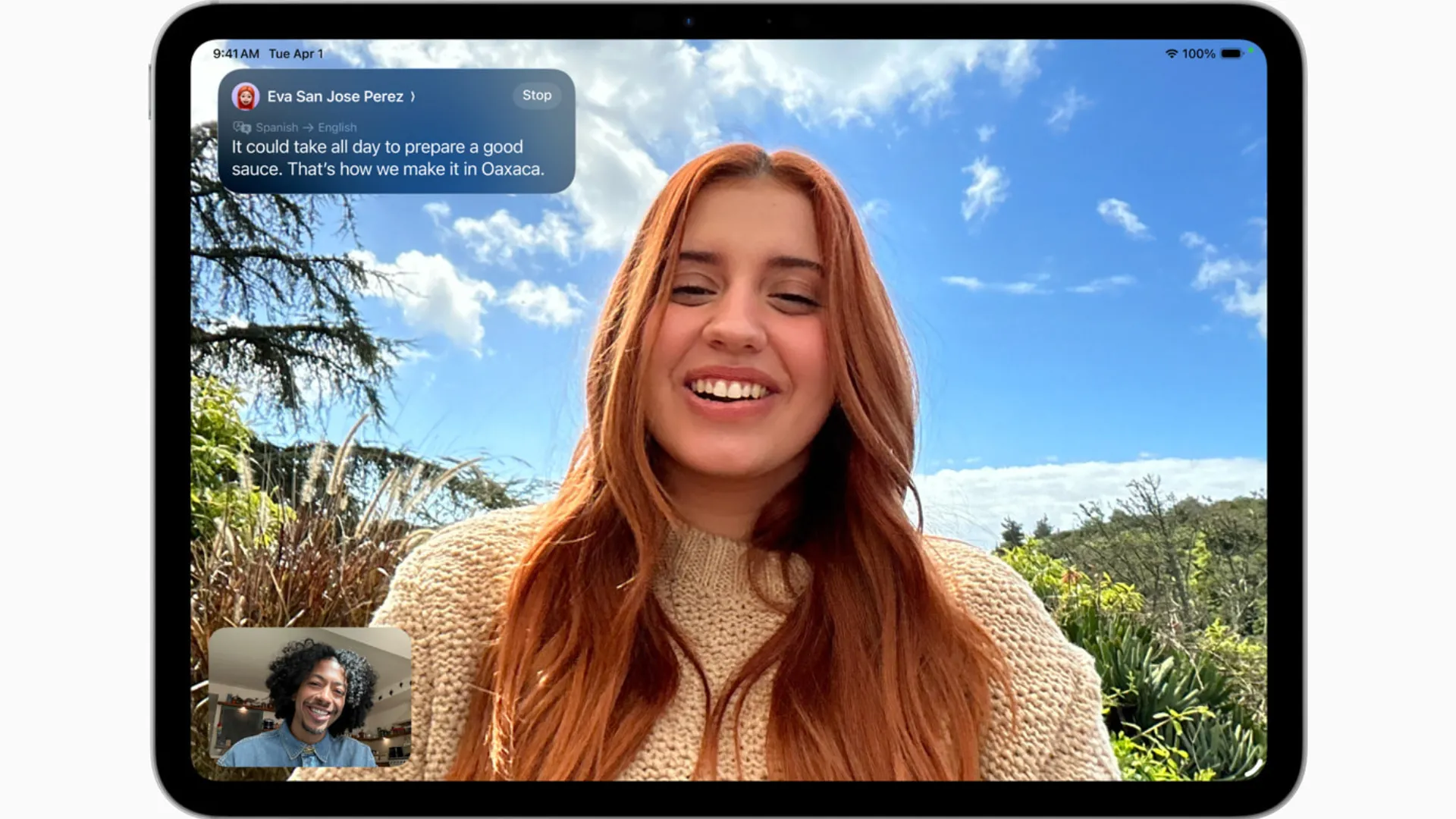 Tính năng Dịch thuật Trực tiếp hiển thị phụ đề trong cuộc gọi FaceTime trên iPadOS 26.