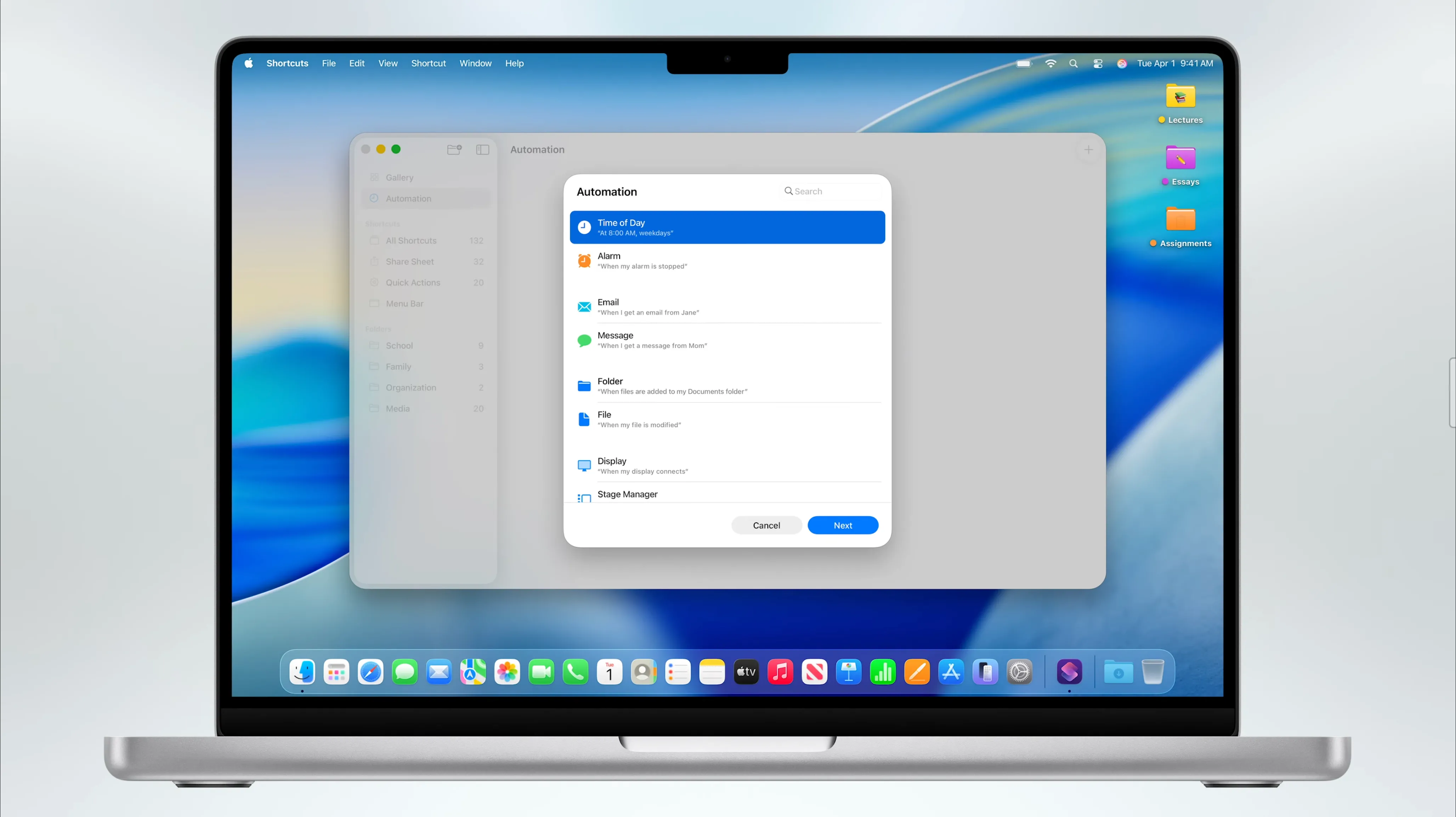 Trình kích hoạt tự động hóa mới trong ứng dụng Phím tắt (Shortcuts) trên macOS 26 Tahoe