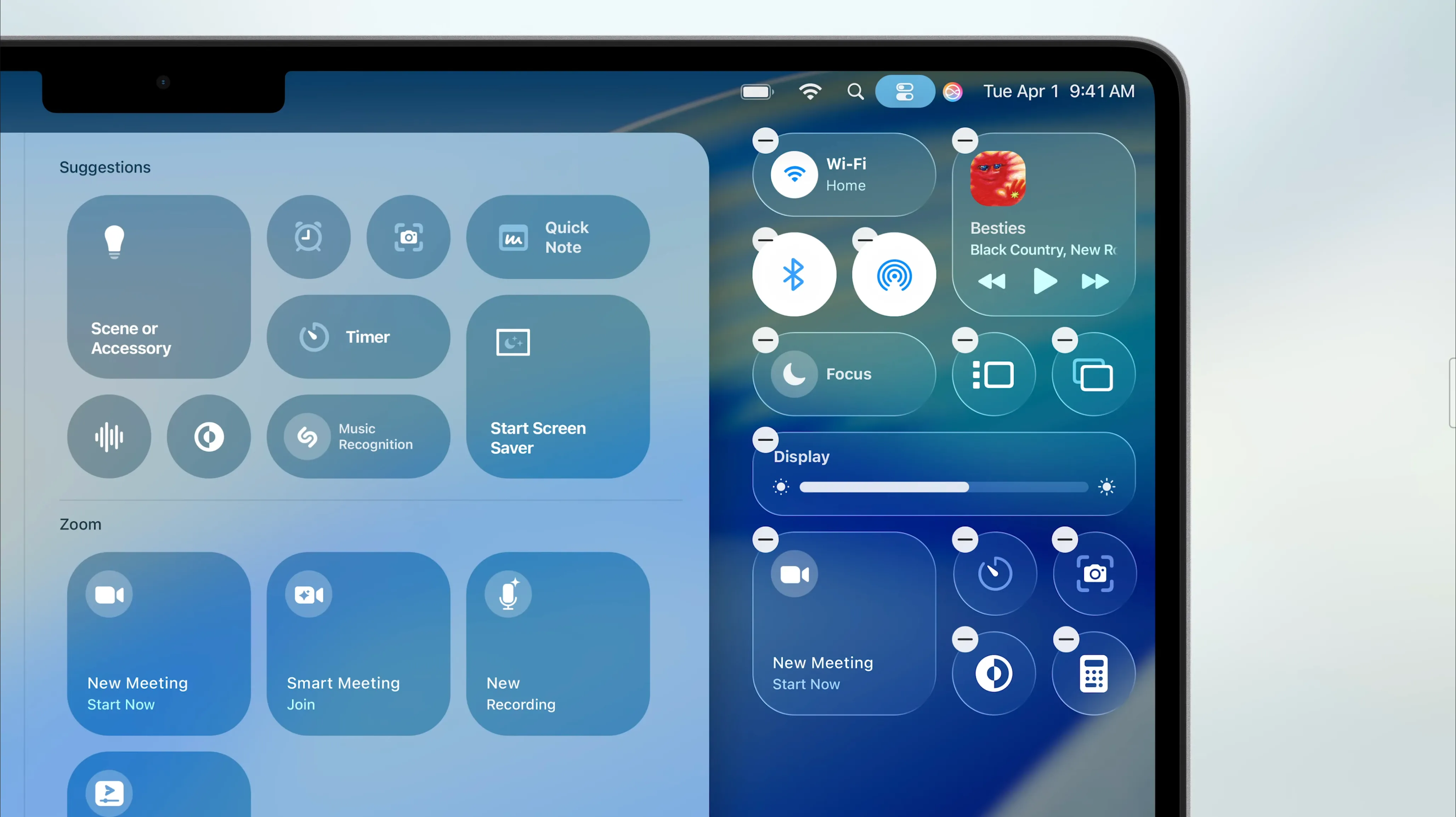 Trung tâm điều khiển (Control Center) được cải tiến trong macOS 26 Tahoe với tùy chỉnh và hỗ trợ ứng dụng bên thứ ba