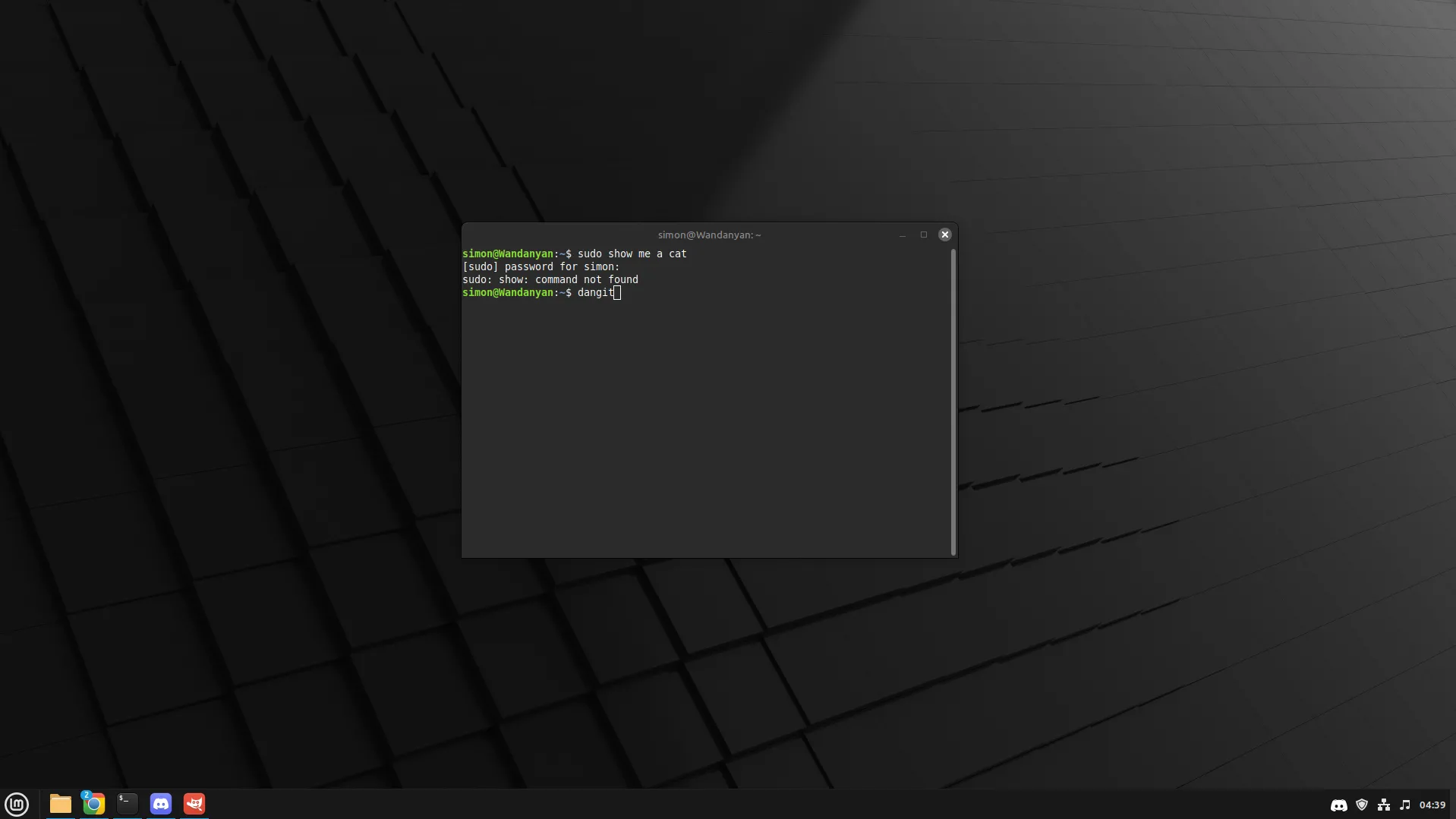 Ảnh chụp màn hình cửa sổ Terminal trên Linux Mint