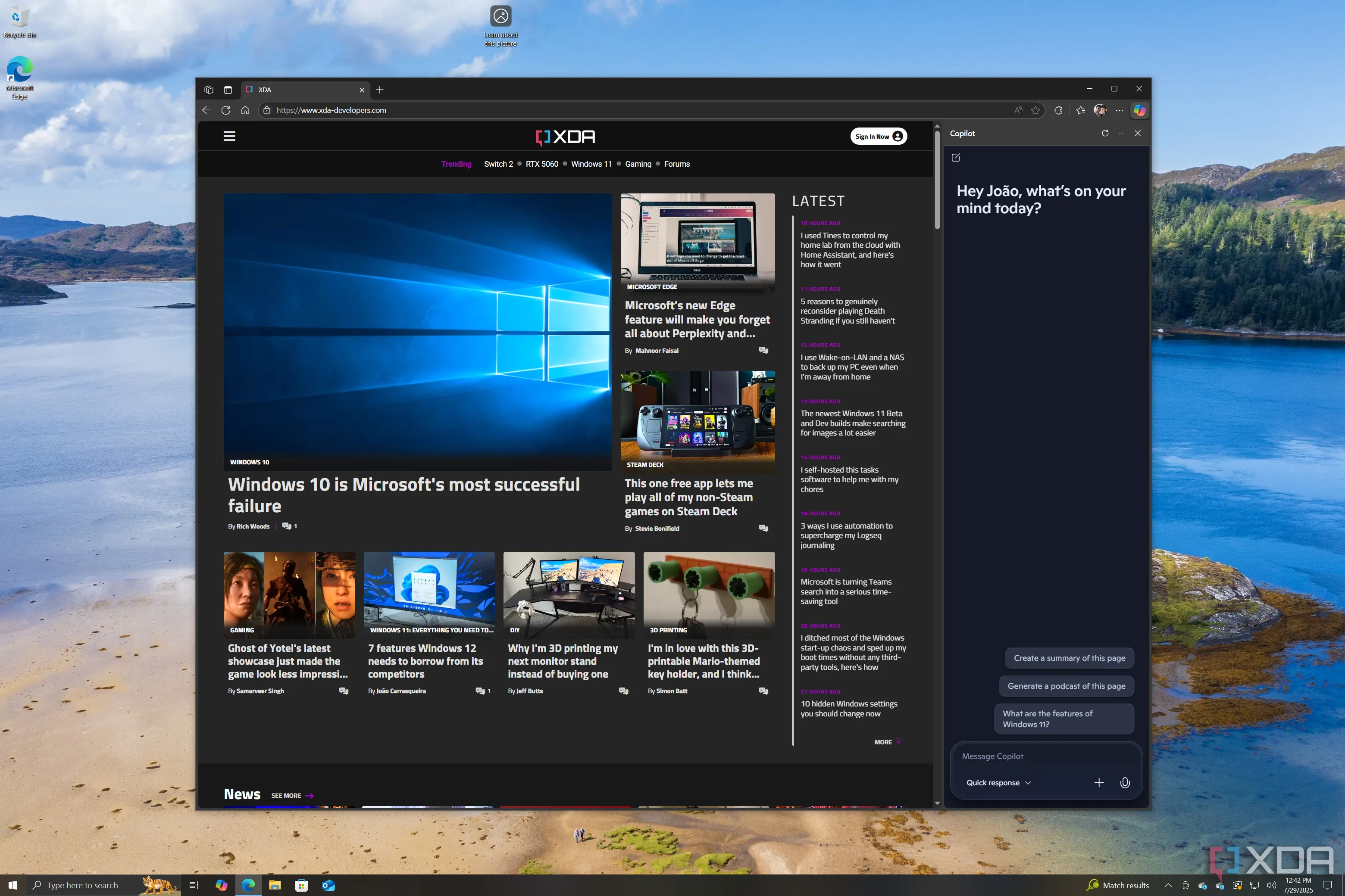 Ảnh chụp màn hình trình duyệt Microsoft Edge trên Windows 10 phiên bản 22H2