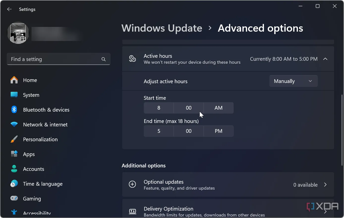 Cài đặt Giờ Hoạt Động (Active Hours) trên Windows 11 để quản lý lịch cập nhật tự động