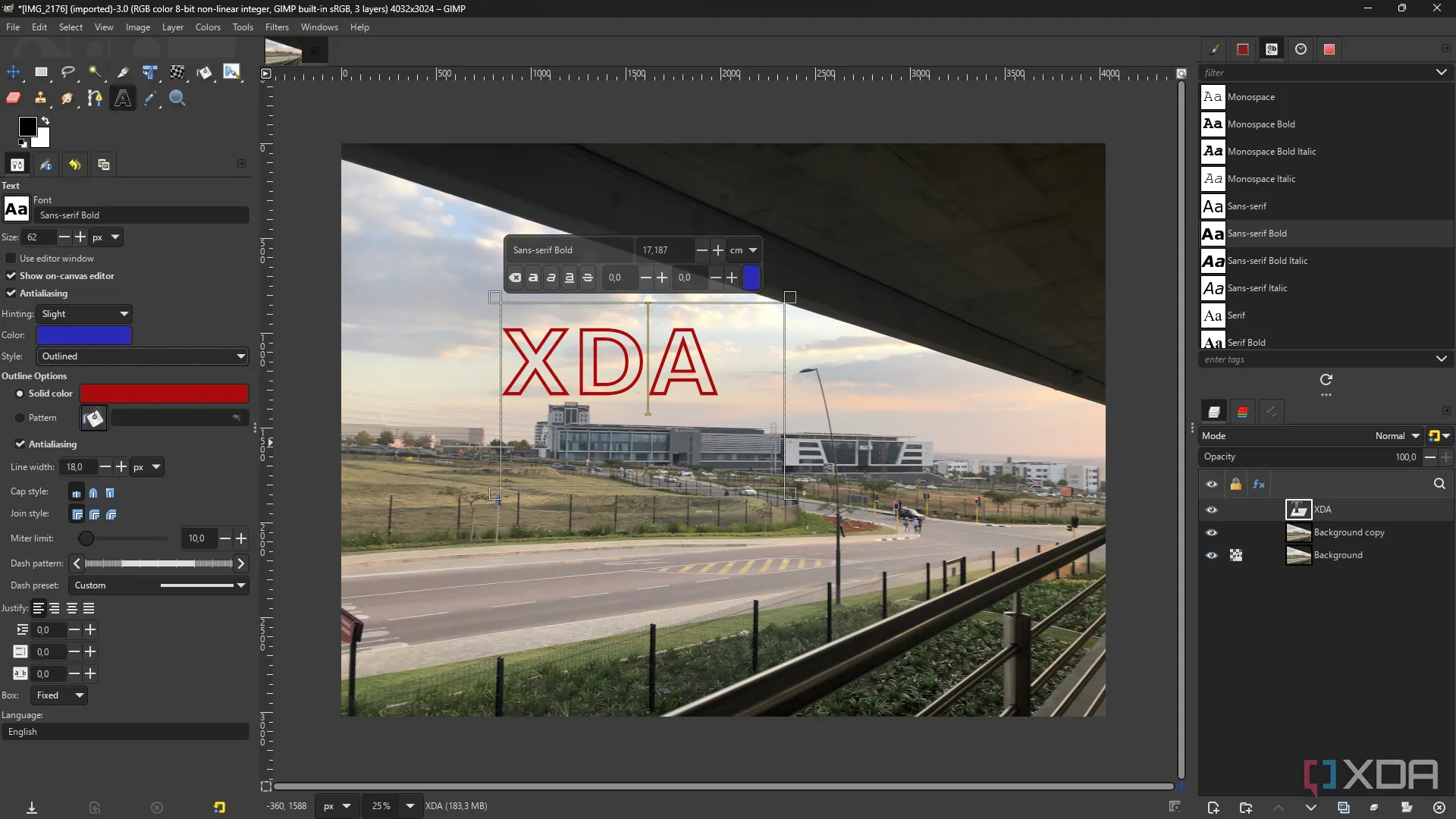 Cải tiến công cụ văn bản và typography trong GIMP 3.0