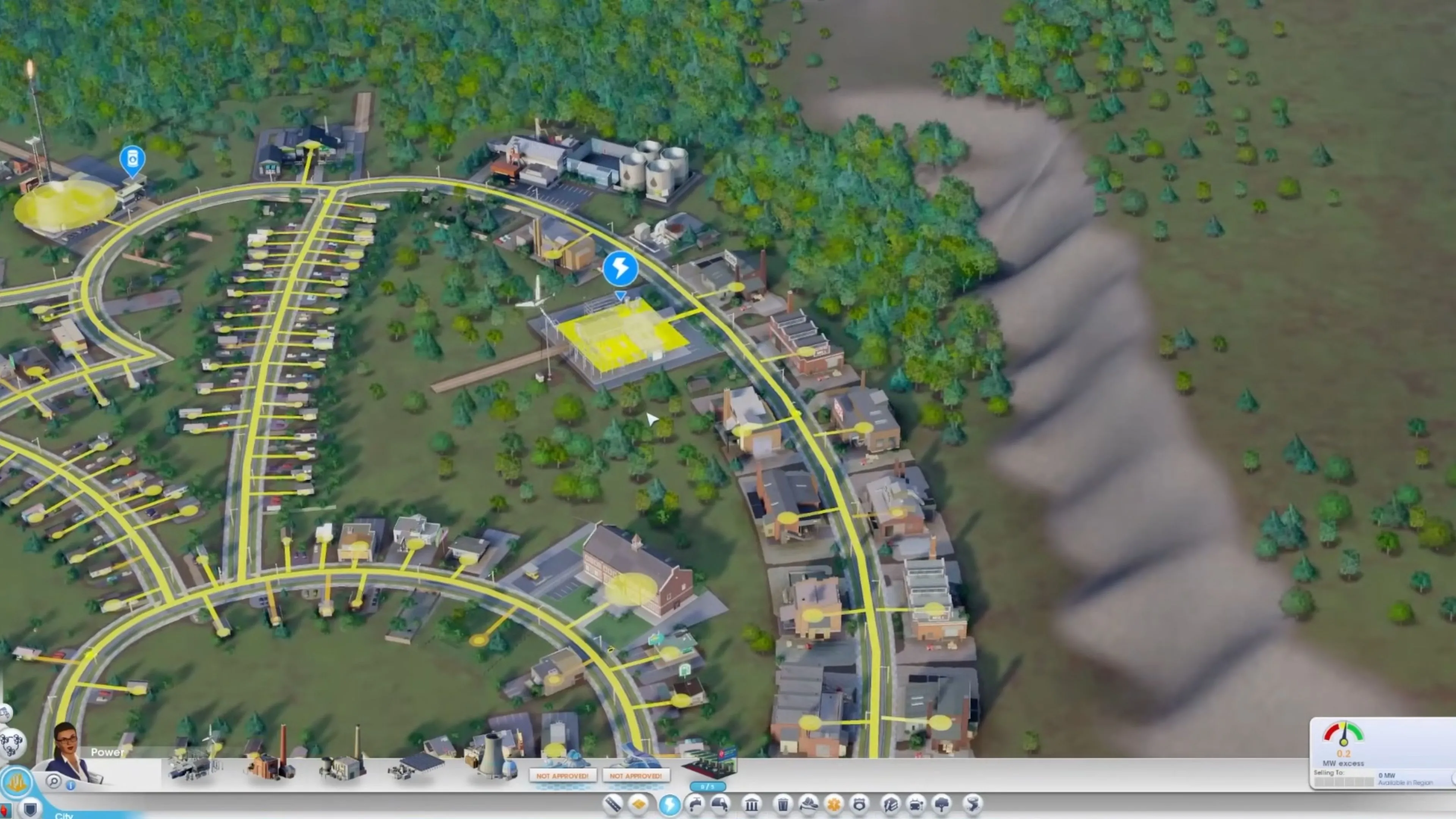 Cảnh quan đô thị trong SimCity (2013) với nhiều tòa nhà chọc trời