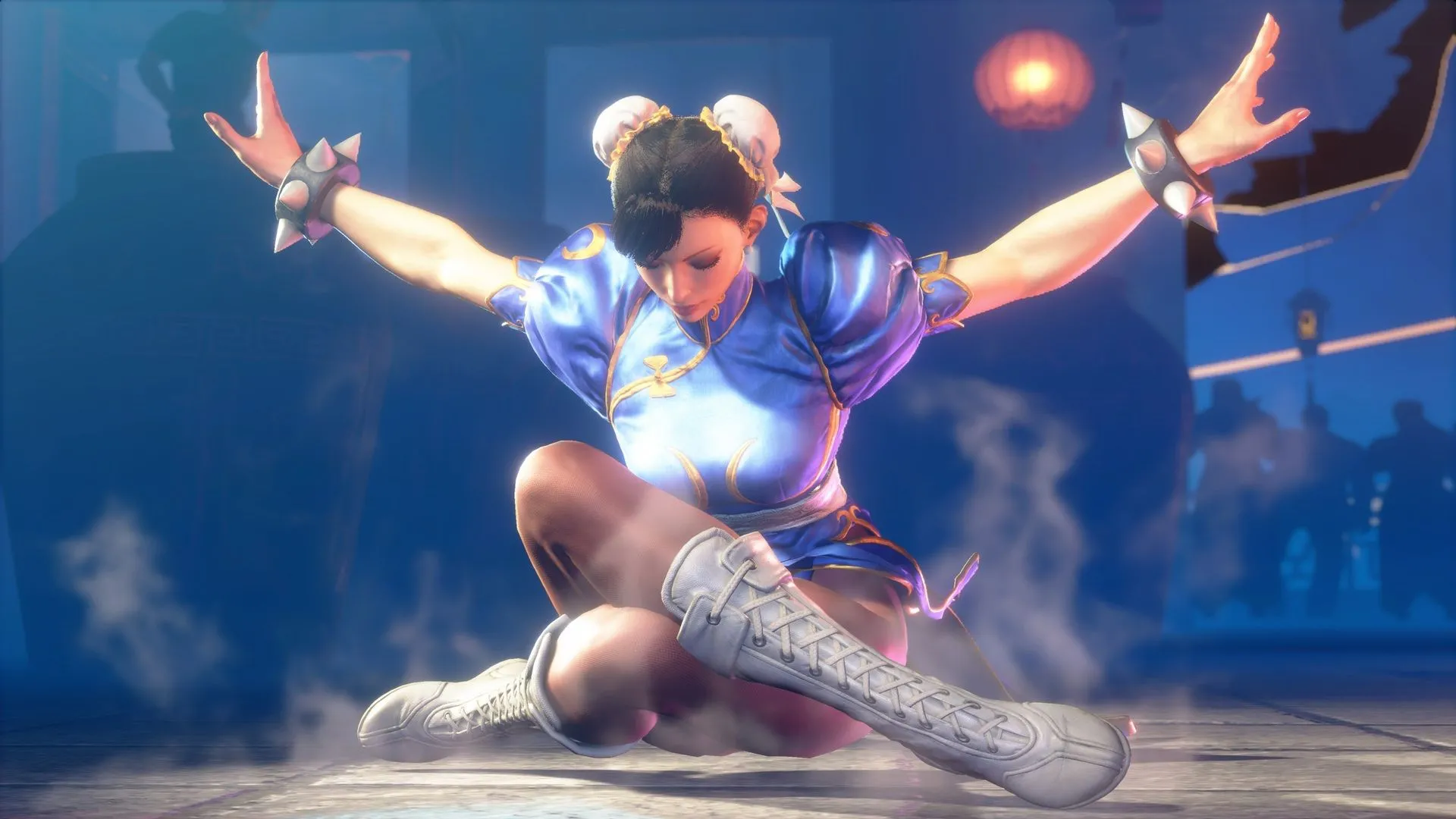 Chun-Li trong một pha chiến đấu kịch tính trong tựa game Street Fighter 6, thể hiện sức mạnh của nhân vật game nữ biểu tượng.