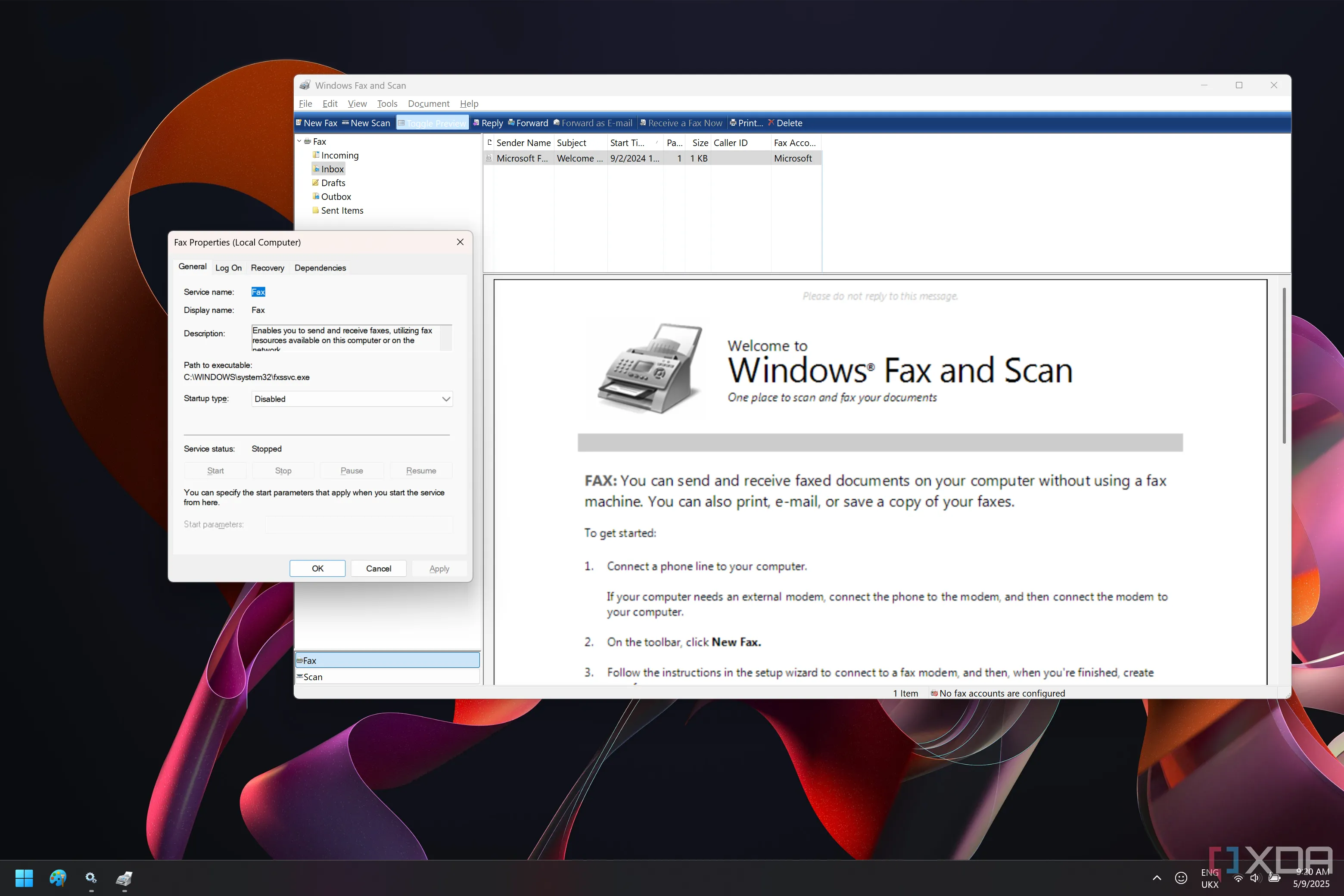 Dịch vụ Fax trong Windows 11 đã bị tắt cùng với ứng dụng Fax và Scan