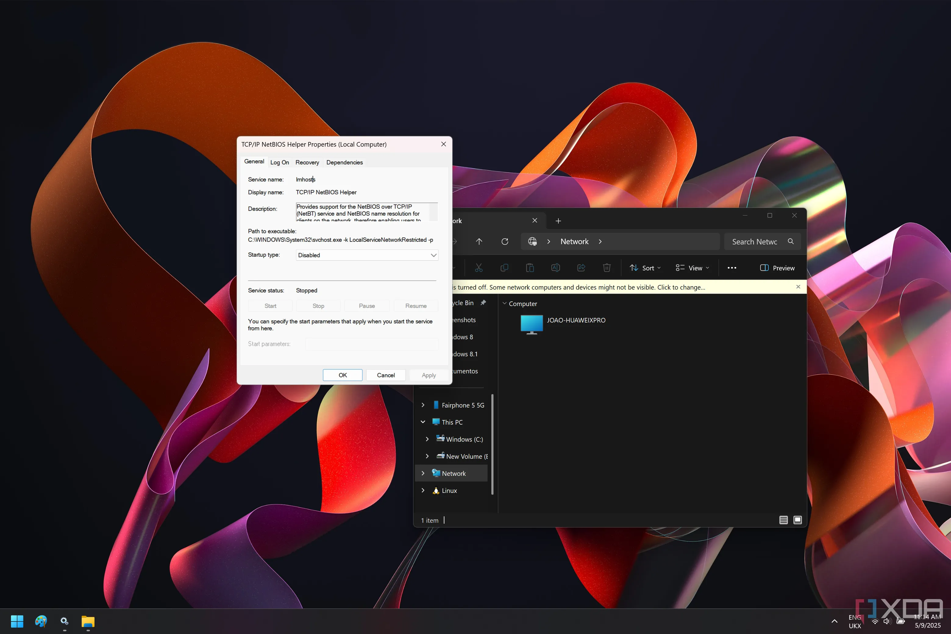 Dịch vụ Hỗ Trợ TCP/IP NetBIOS đã bị vô hiệu hóa trong Windows 11, cùng với trang Mạng trong File Explorer