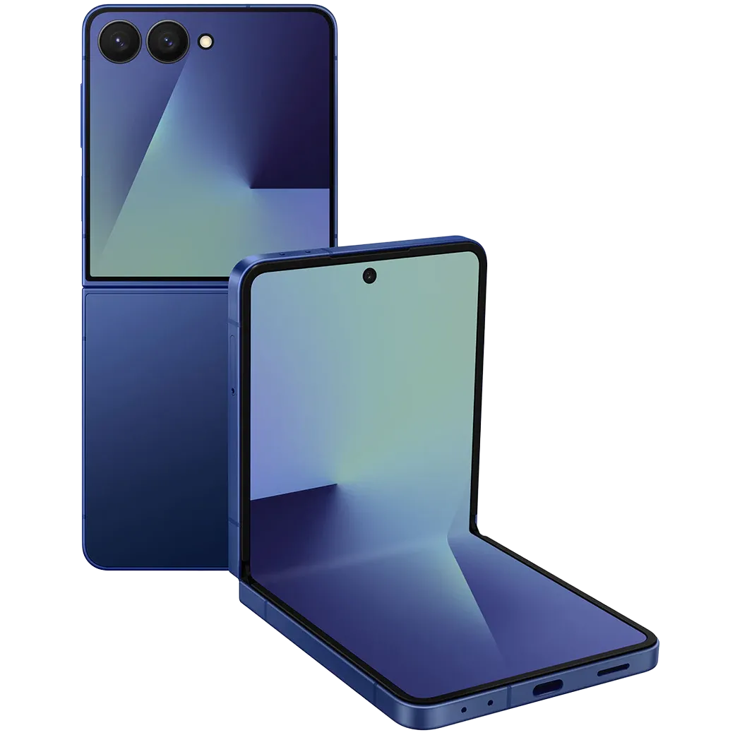 Điện thoại Samsung Galaxy Z Flip 7 gập lại, đại diện cho dòng sản phẩm gập vỏ sò mới nhất của Samsung