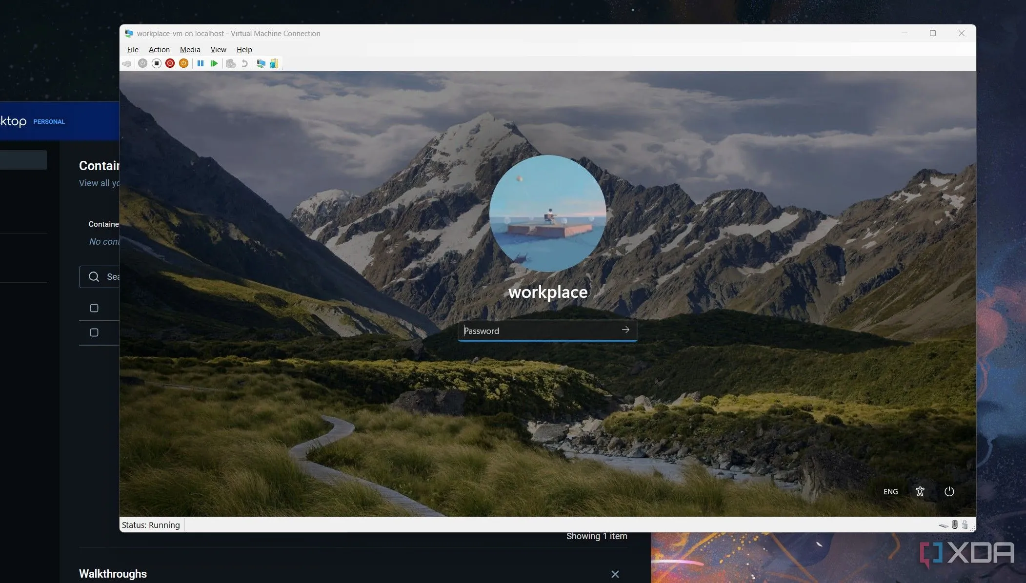 Giao diện máy ảo Windows 11 chạy trên Hyper-V, minh họa việc sử dụng ổ đĩa ảo