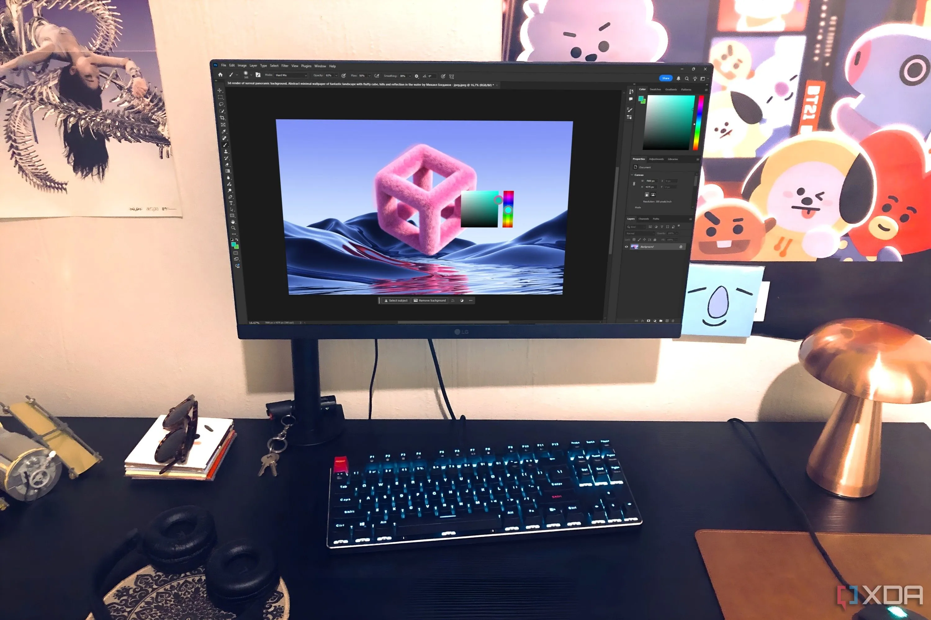 Giao diện phần mềm Photoshop trên màn hình máy tính để bàn, minh họa các ứng dụng chưa tối ưu cho cảm ứng
