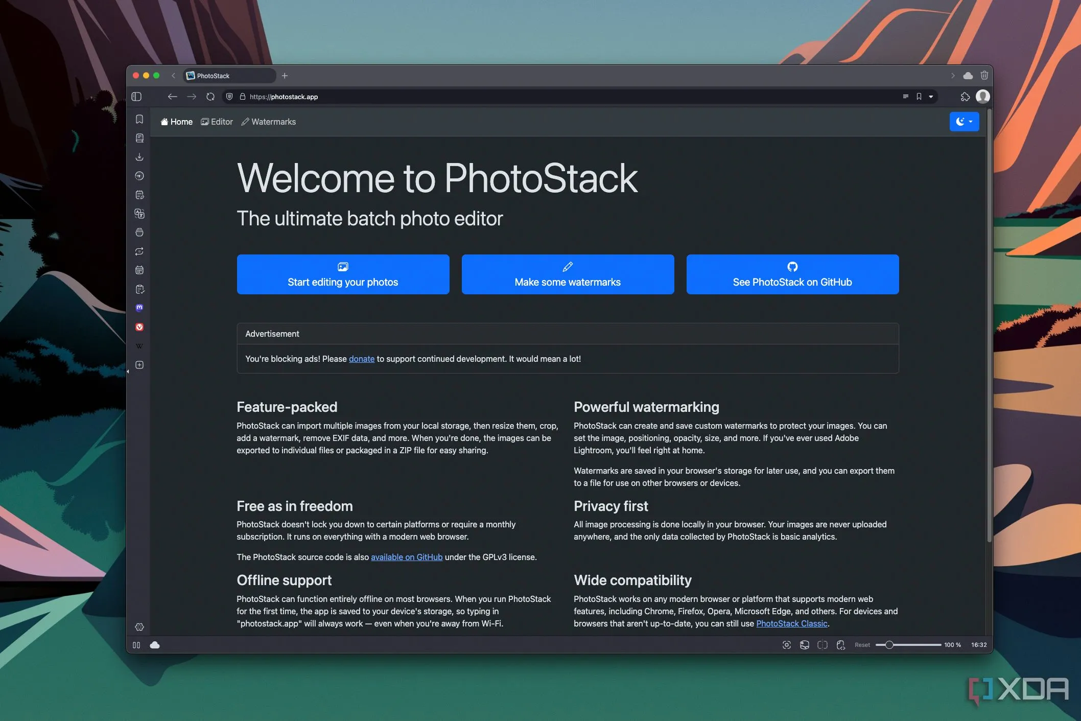 Giao diện PhotoStack đơn giản, trực quan và không có quảng cáo gây phiền nhiễu