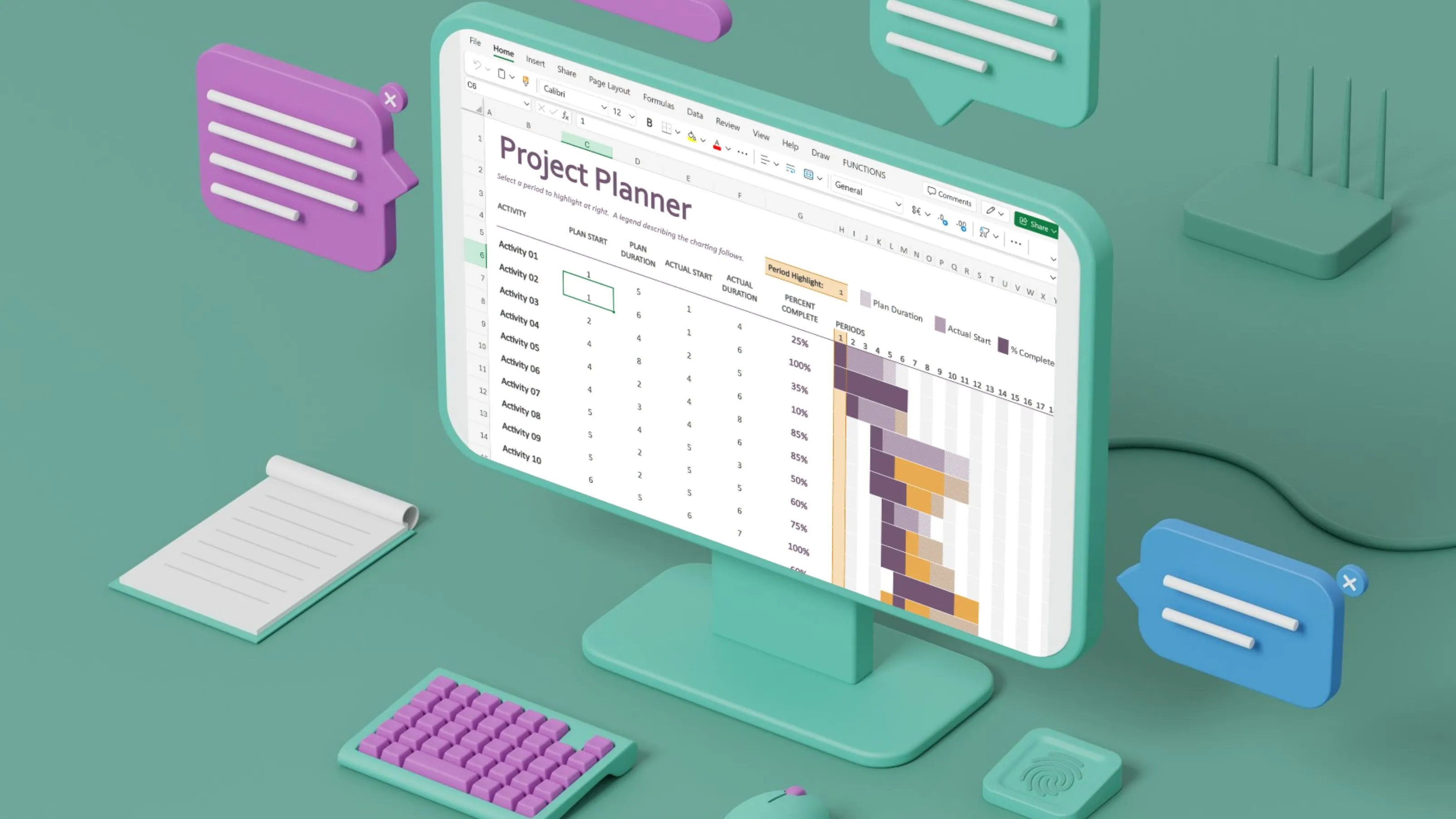 Giao diện quản lý các dự án sáng tạo trên bảng tính Excel truyền thống