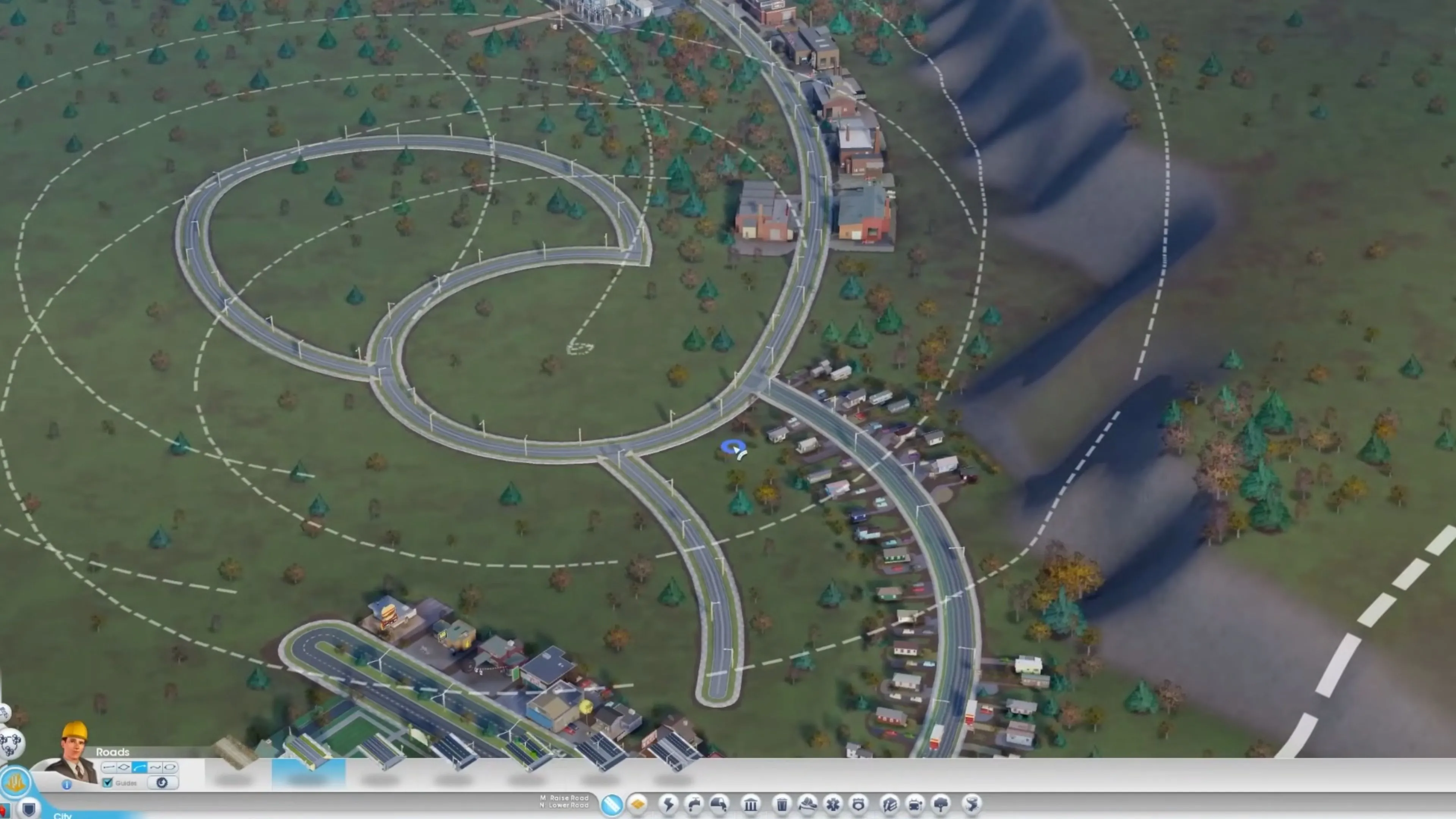 Giao diện xây dựng thành phố trong SimCity 2013