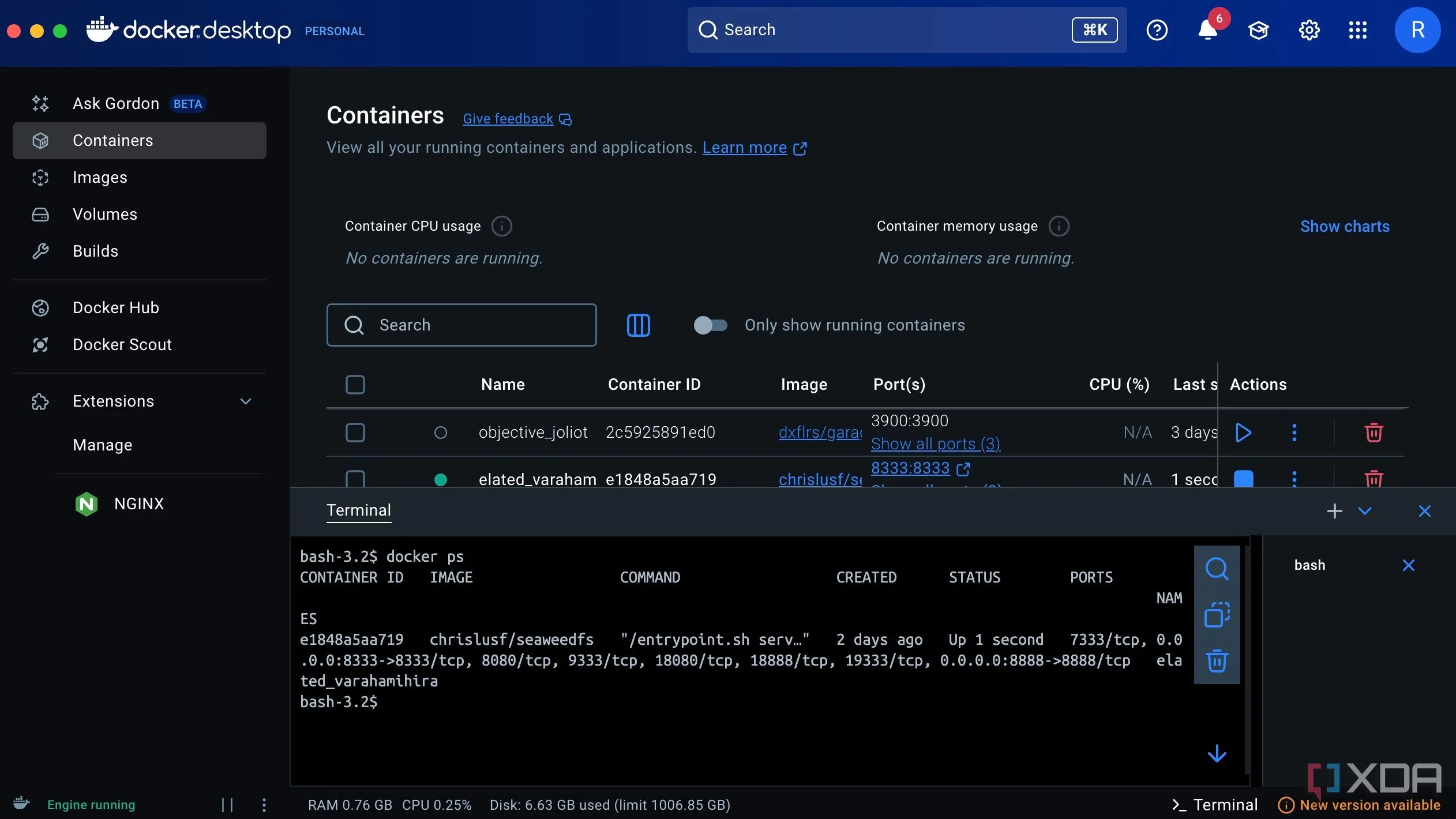 Kiểm tra các container Docker đang chạy với lệnh docker ps