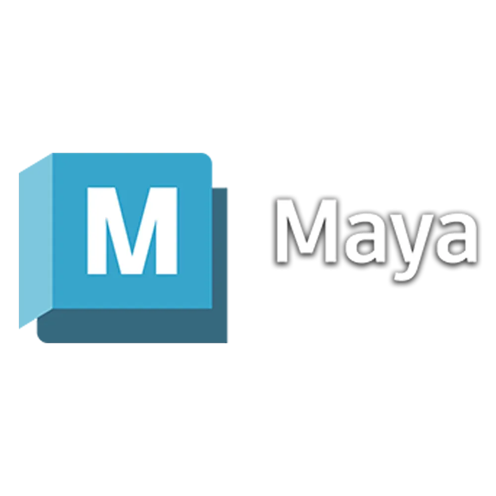 Logo phần mềm Maya của Autodesk với chữ Maya cách điệu