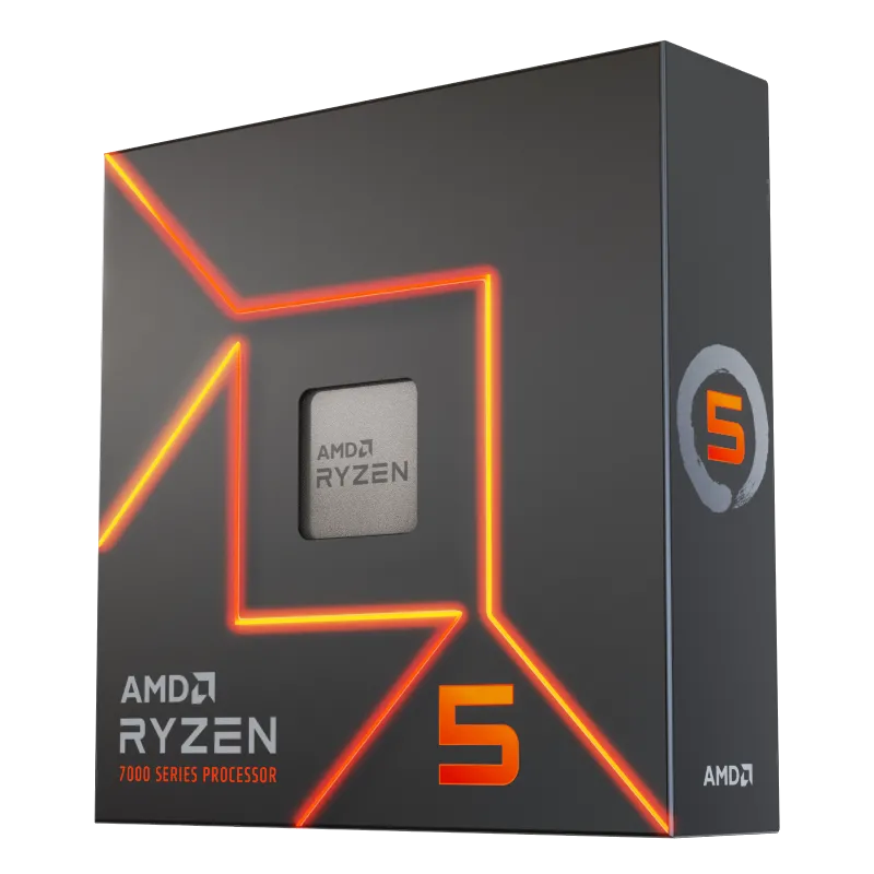 Logo và chip AMD Ryzen 5 trên nền trong suốt