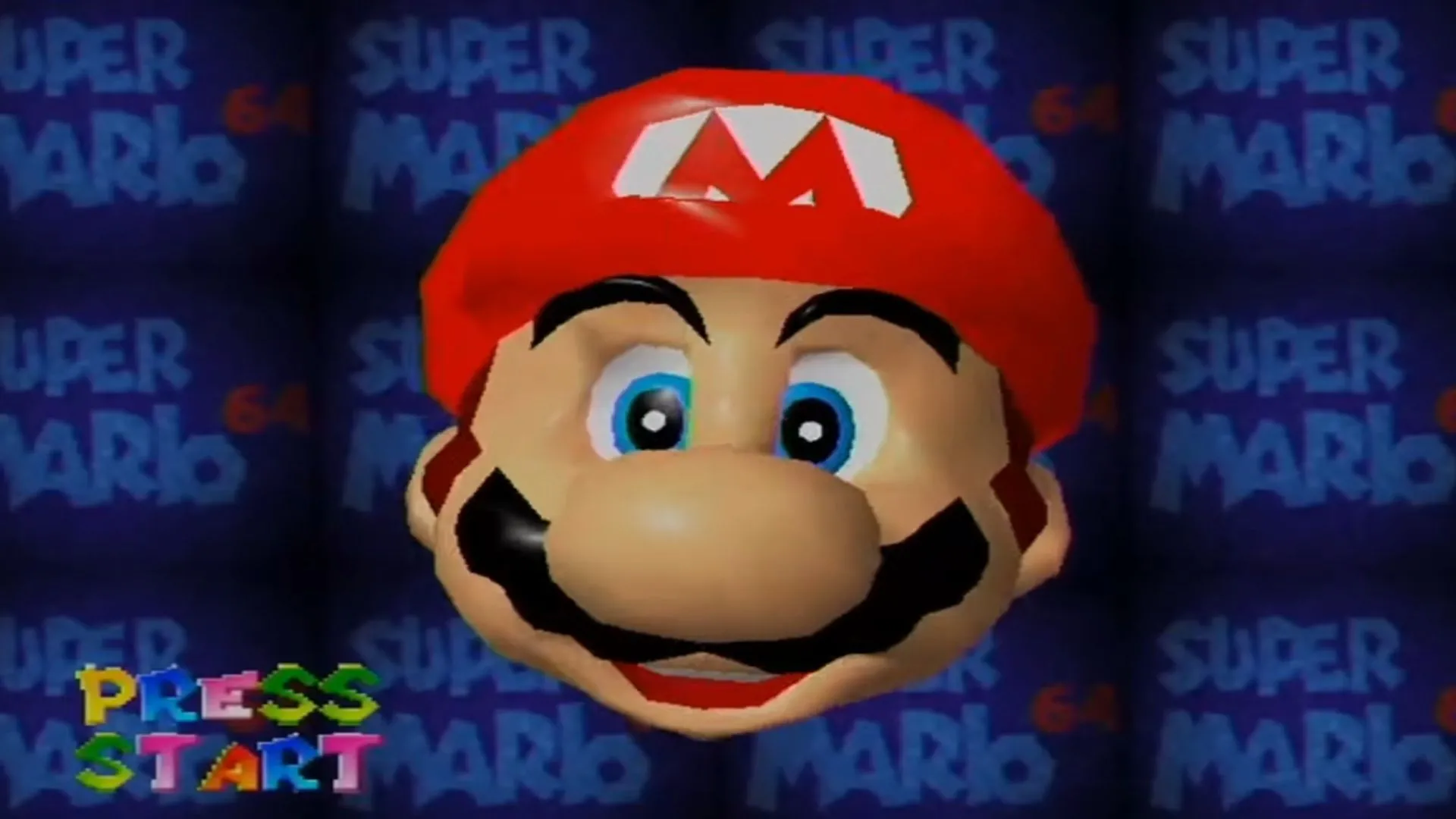 Màn hình tiêu đề game Super Mario 64, một trong những tựa game 3D biểu tượng của Mario.