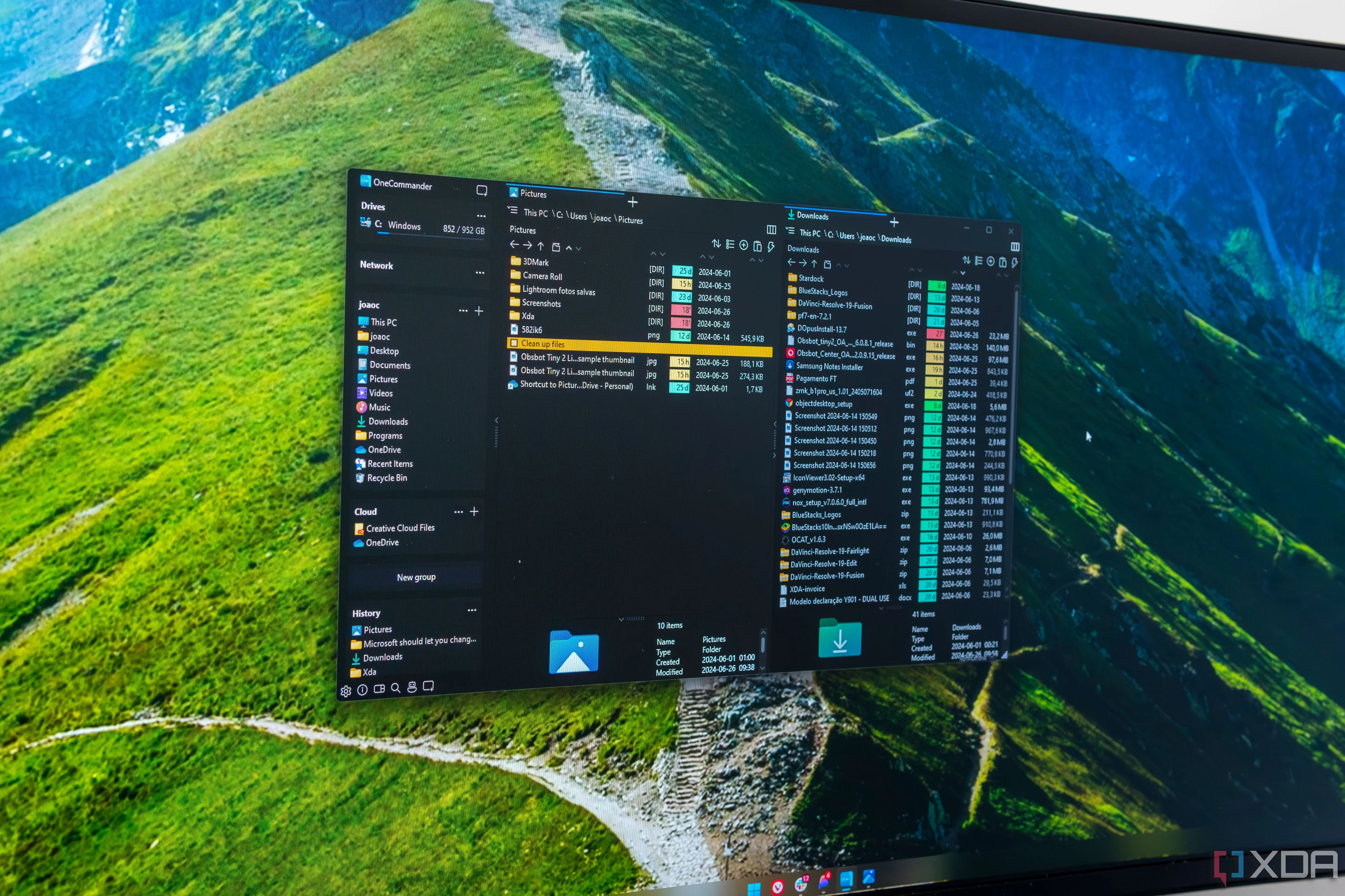 Màn hình Windows 11 hiển thị ứng dụng OneCommander, một lựa chọn thay thế File Explorer phổ biến.
