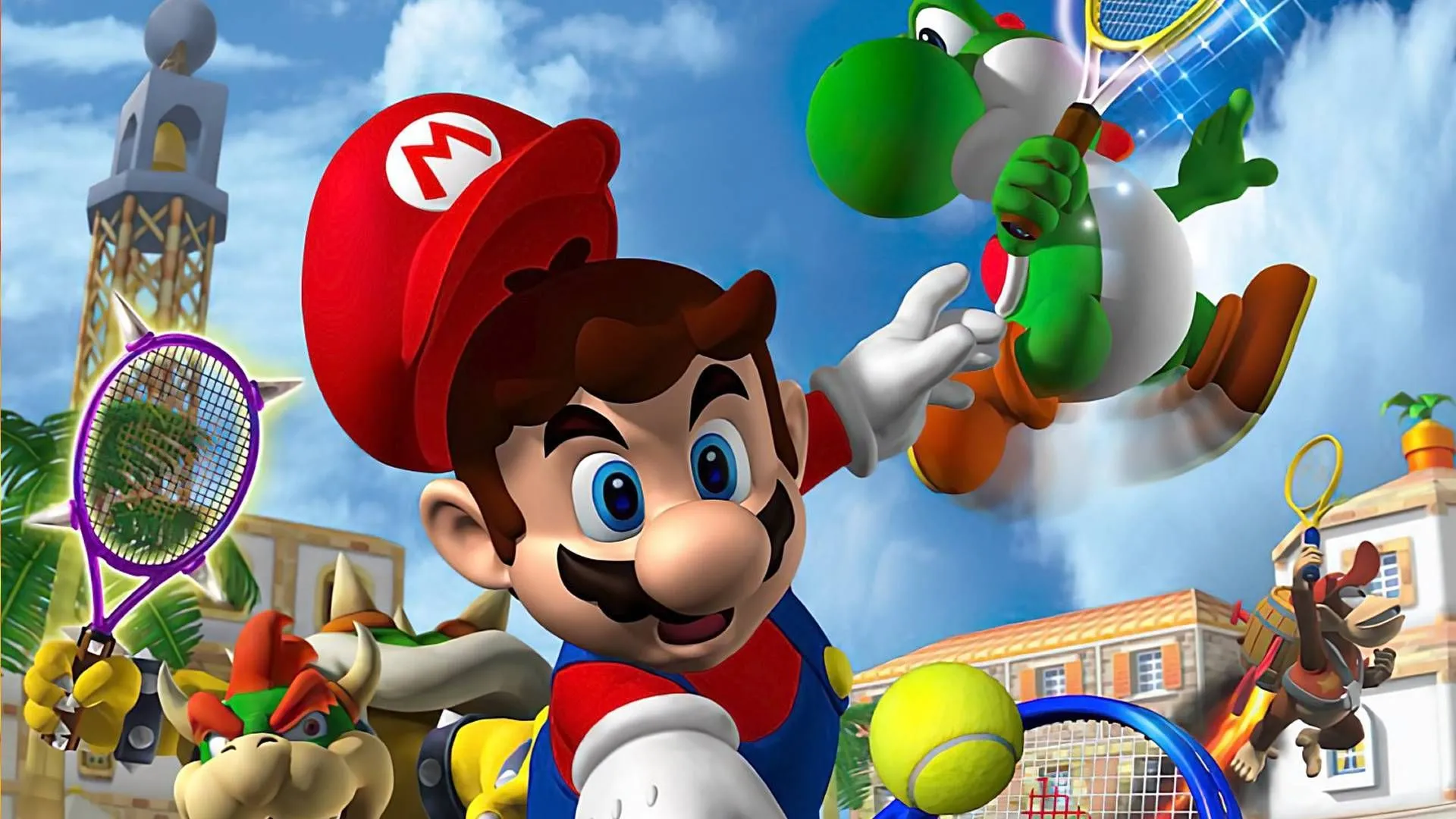 Mario Power Tennis nghệ thuật với các nhân vật Mario