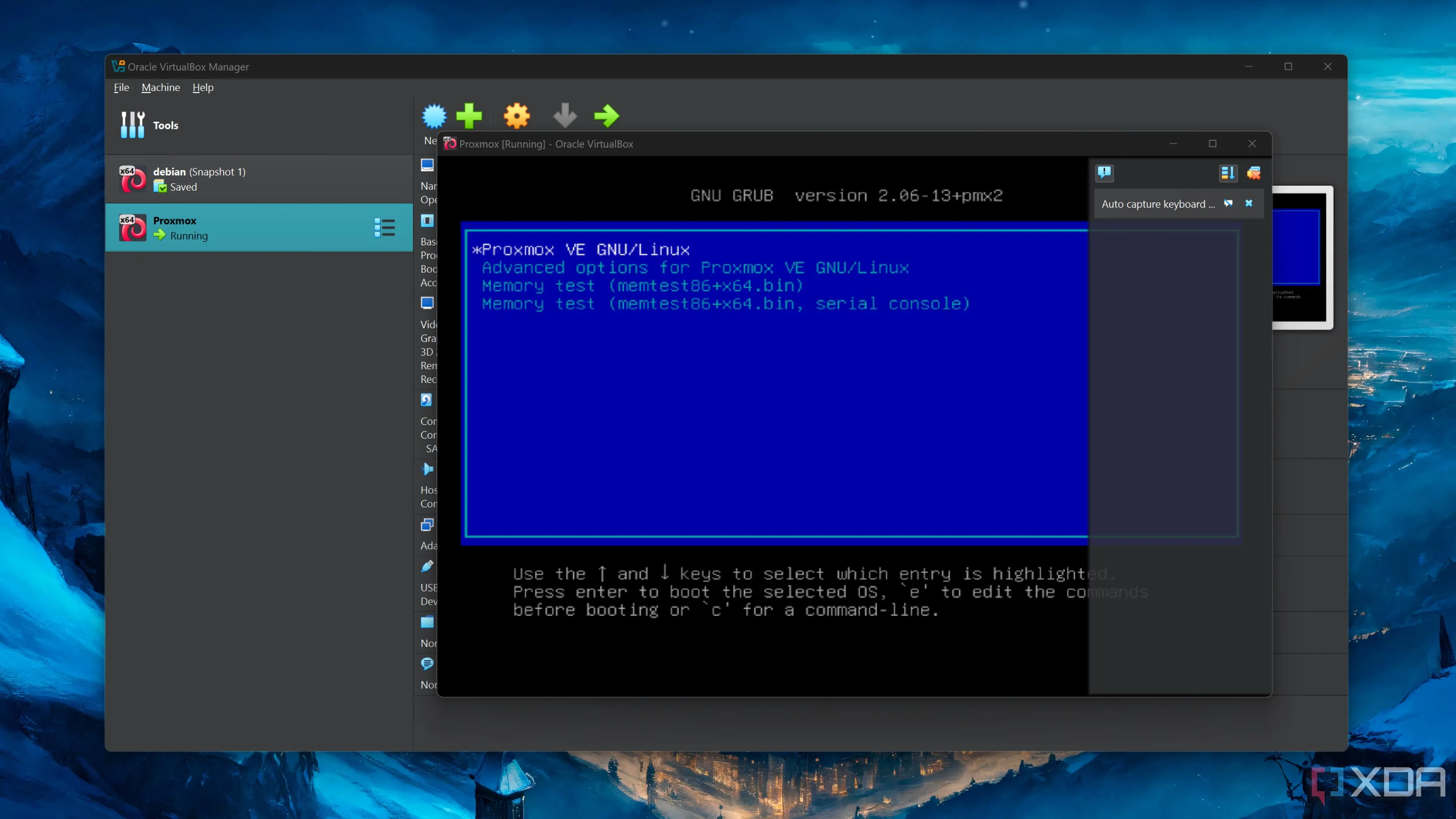 Minh họa việc chạy Proxmox dưới dạng máy ảo trên VirtualBox, không phải mọi thứ đều cần ảo hóa hoàn toàn