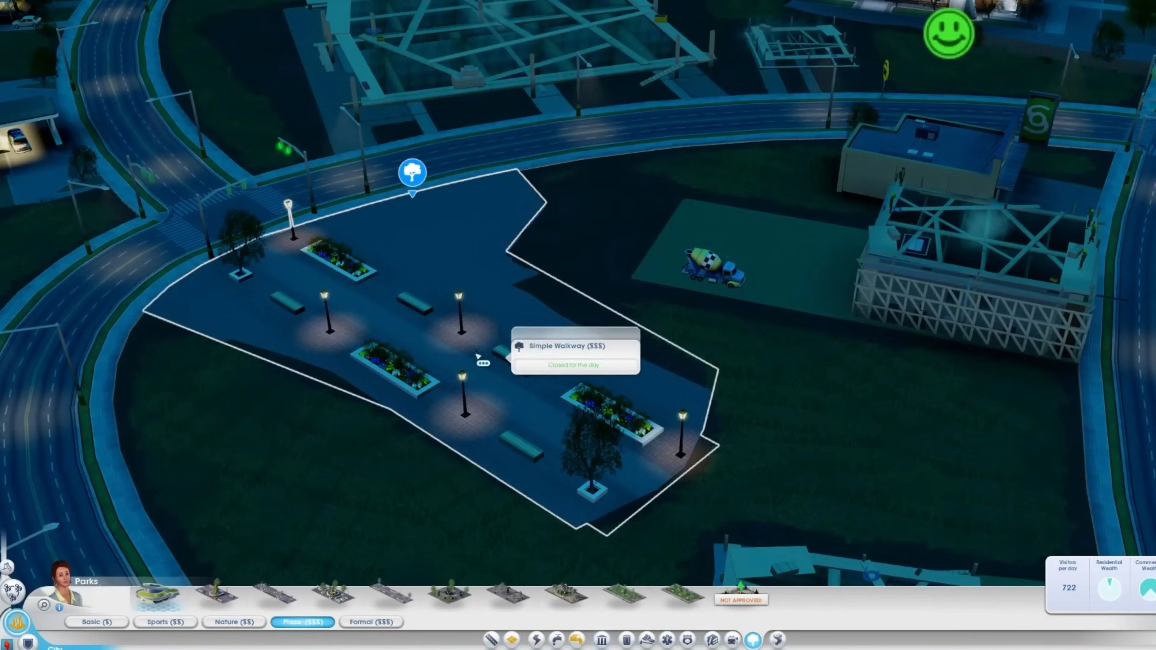 Một khu công nghiệp đang hoạt động trong thế giới SimCity