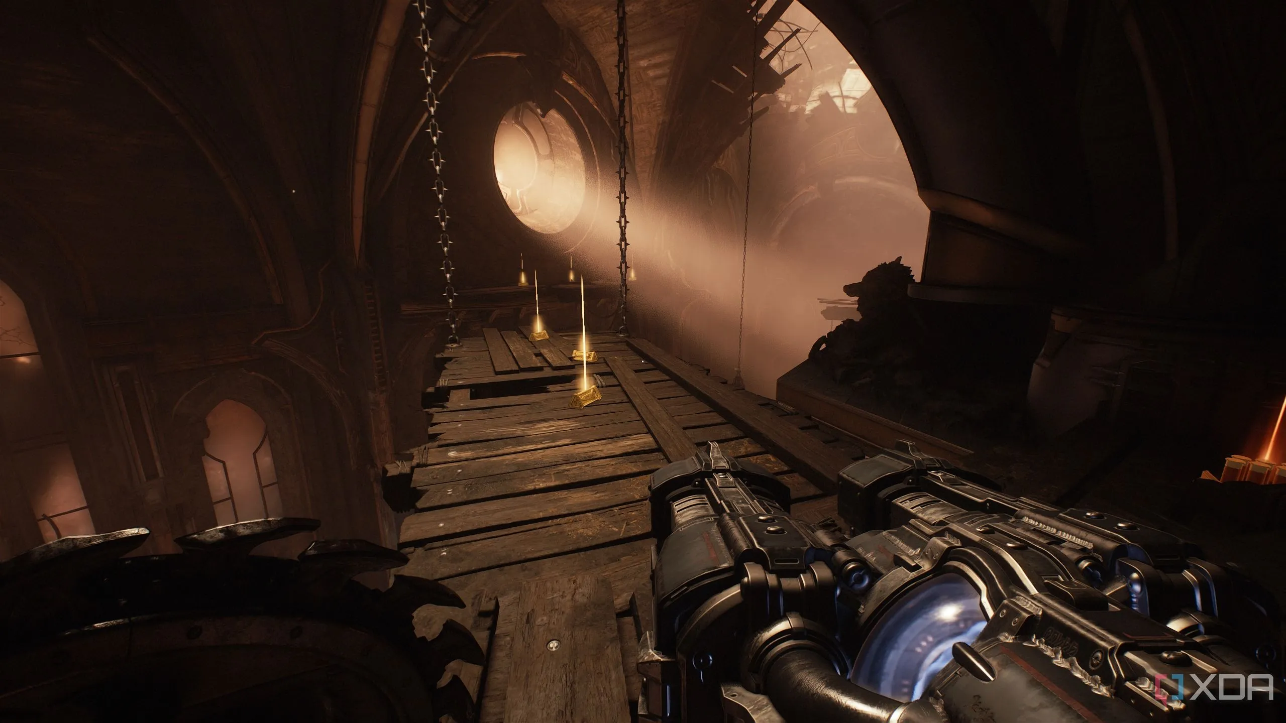 Nhiều thỏi vàng trên bệ gỗ trong Doom The Dark Ages Chapter 7