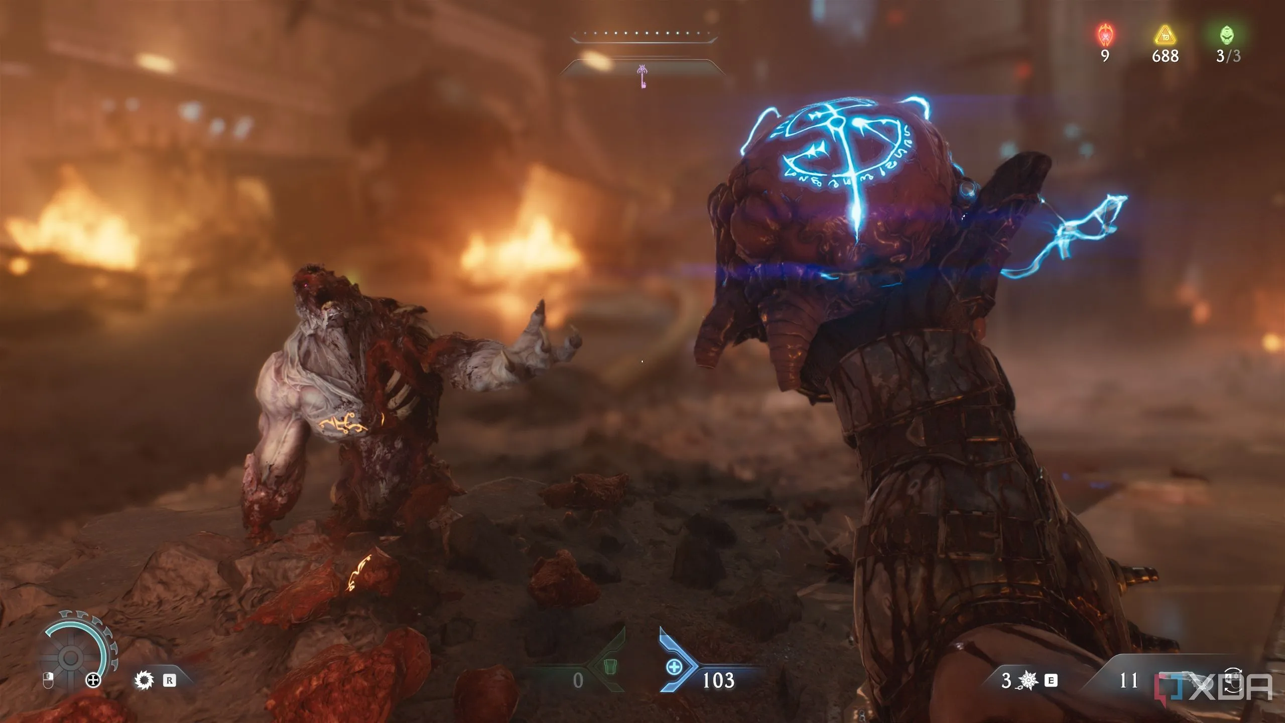 Slayer cầm tinh hoa giáp quỷ để tăng máu tối đa trong Doom The Dark Ages Chapter 7