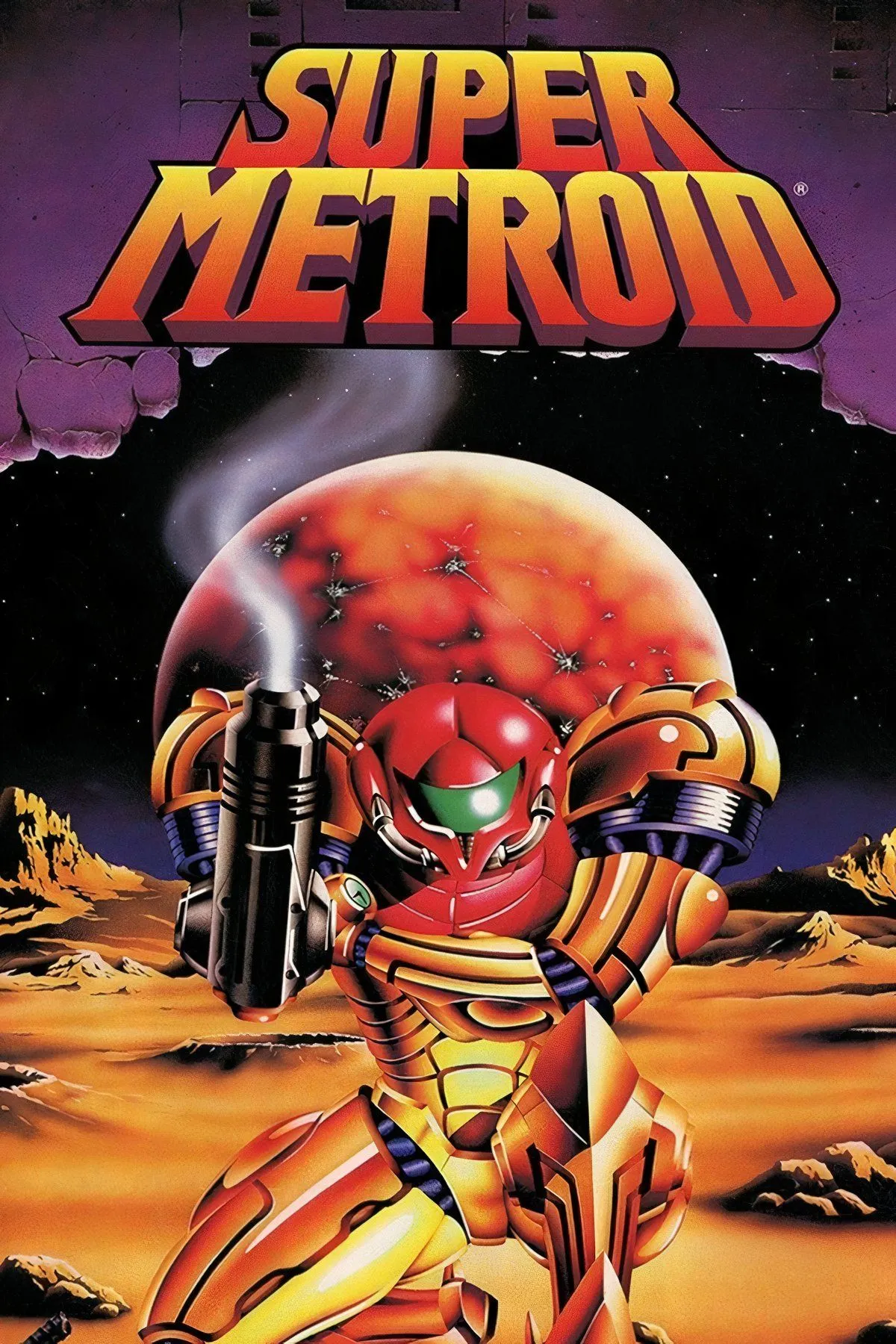 Trùm Ridley trong Super Metroid với đôi cánh và khả năng phun lửa, một đối thủ đáng sợ trong game SNES.