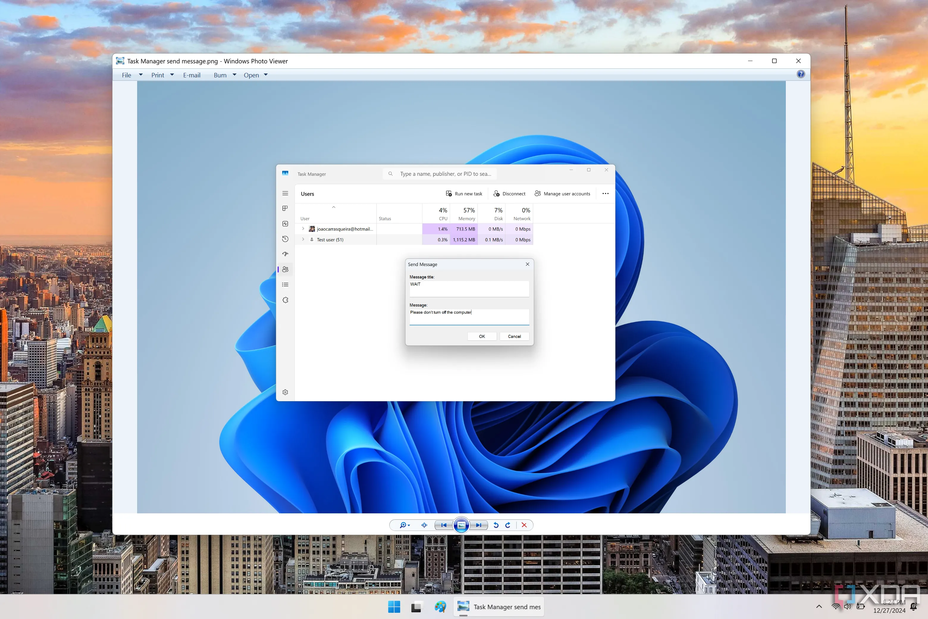 Ứng dụng Windows Photo Viewer đang chạy trên Windows 11 sau khi được khôi phục
