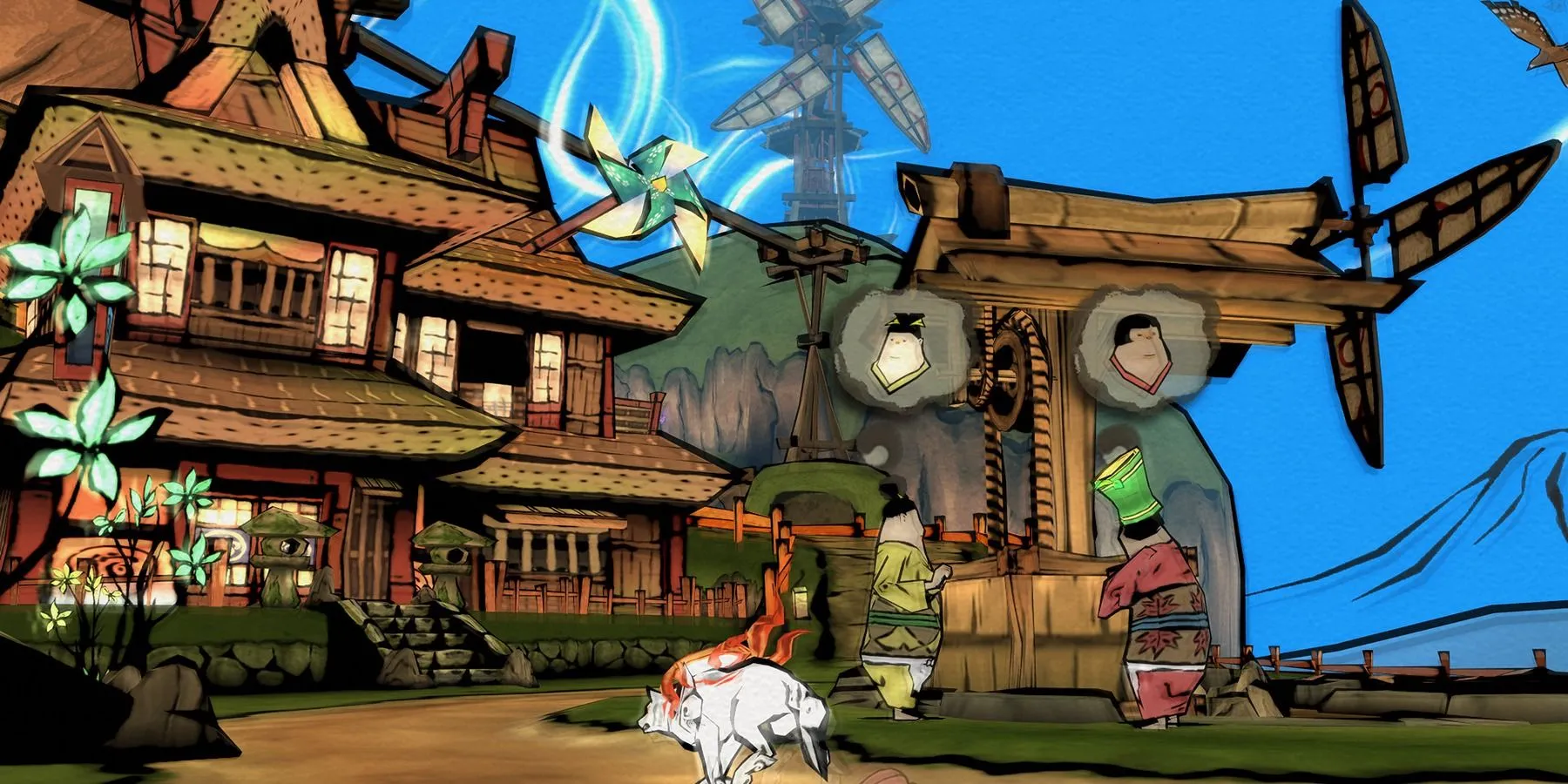Amaterasu khám phá thế giới rộng lớn đầy màu sắc trong Okami