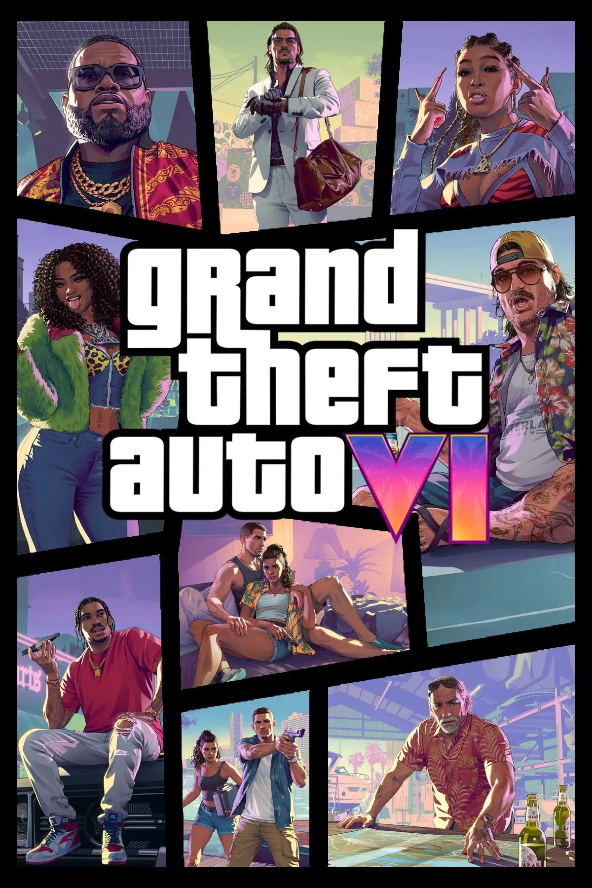 Ảnh bìa của Grand Theft Auto 6 (GTA VI), phần tiếp theo được mong chờ của thương hiệu game thế giới mở đình đám từ Rockstar Games.