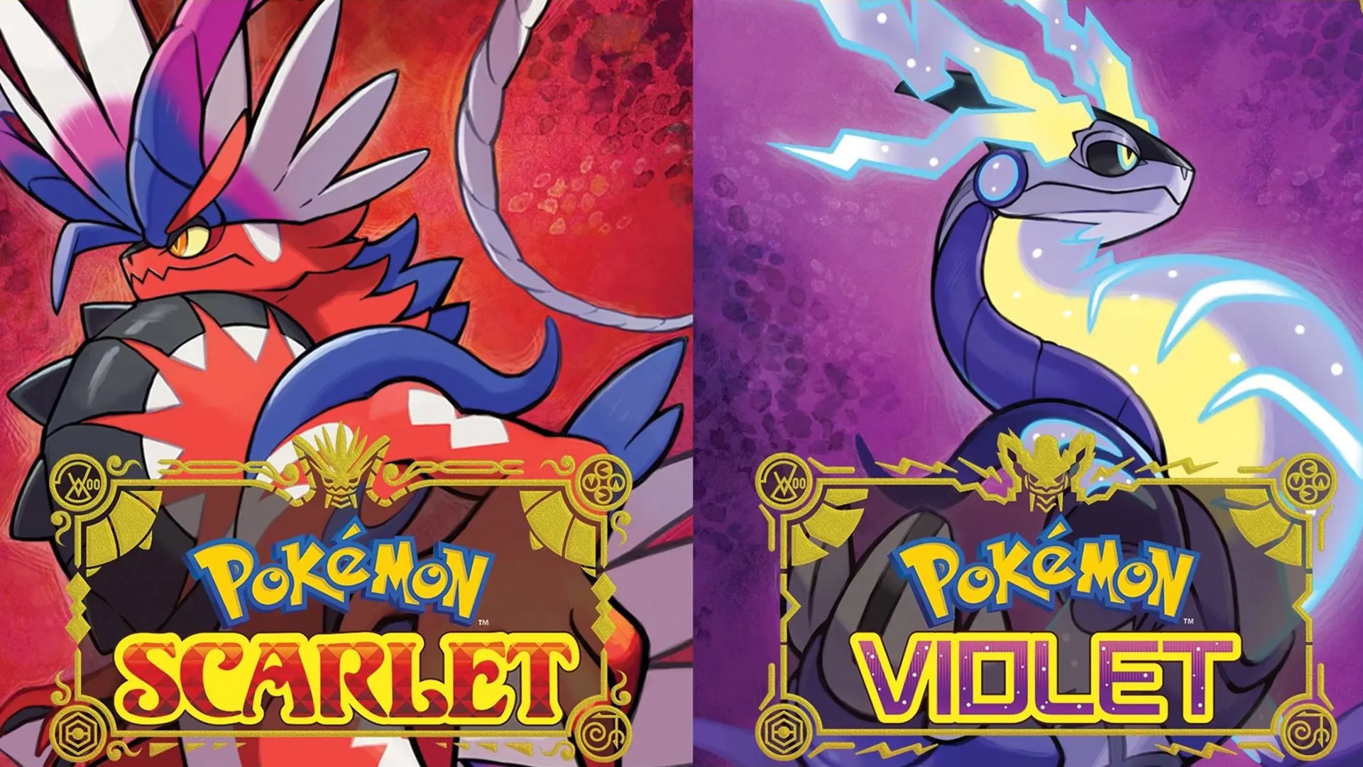 Ảnh bìa đôi của Pokémon Scarlet và Pokémon Violet, tựa game Pokémon mới nhất sẽ được tối ưu hóa với Free Update cho Switch 2.