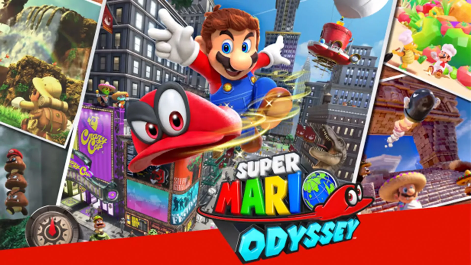 Ảnh bìa game phiêu lưu Super Mario Odyssey trên Nintendo Switch 1, sẽ nhận Free Update cho Switch 2.