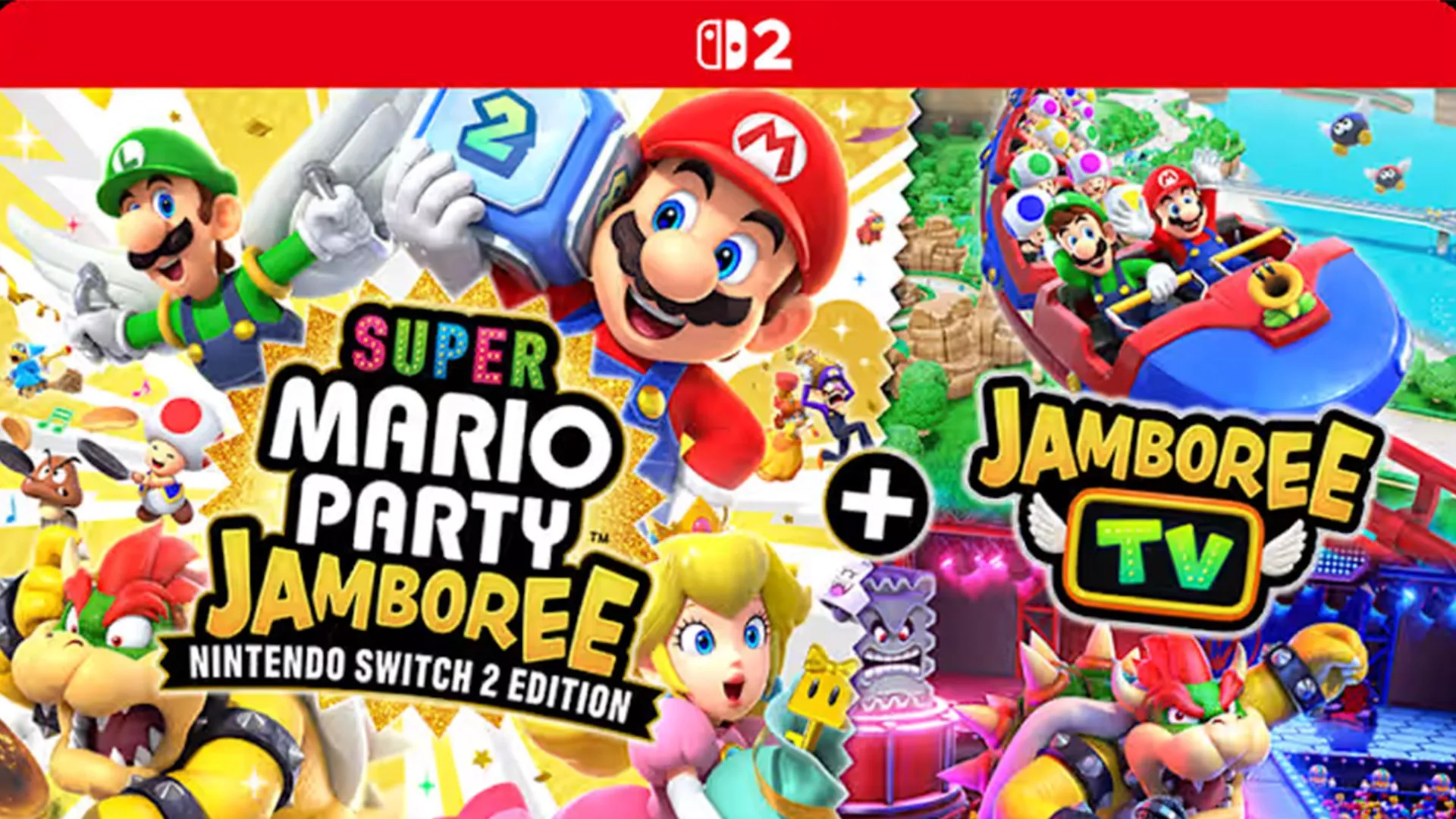 Ảnh bìa game Super Mario Party Jamboree – Nintendo Switch 2 Edition, hứa hẹn nhiều tính năng mới và cải tiến đồ họa.