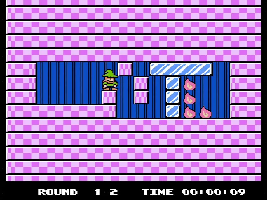 Ảnh chụp màn hình game giải đố Fire 'n Ice trên NES