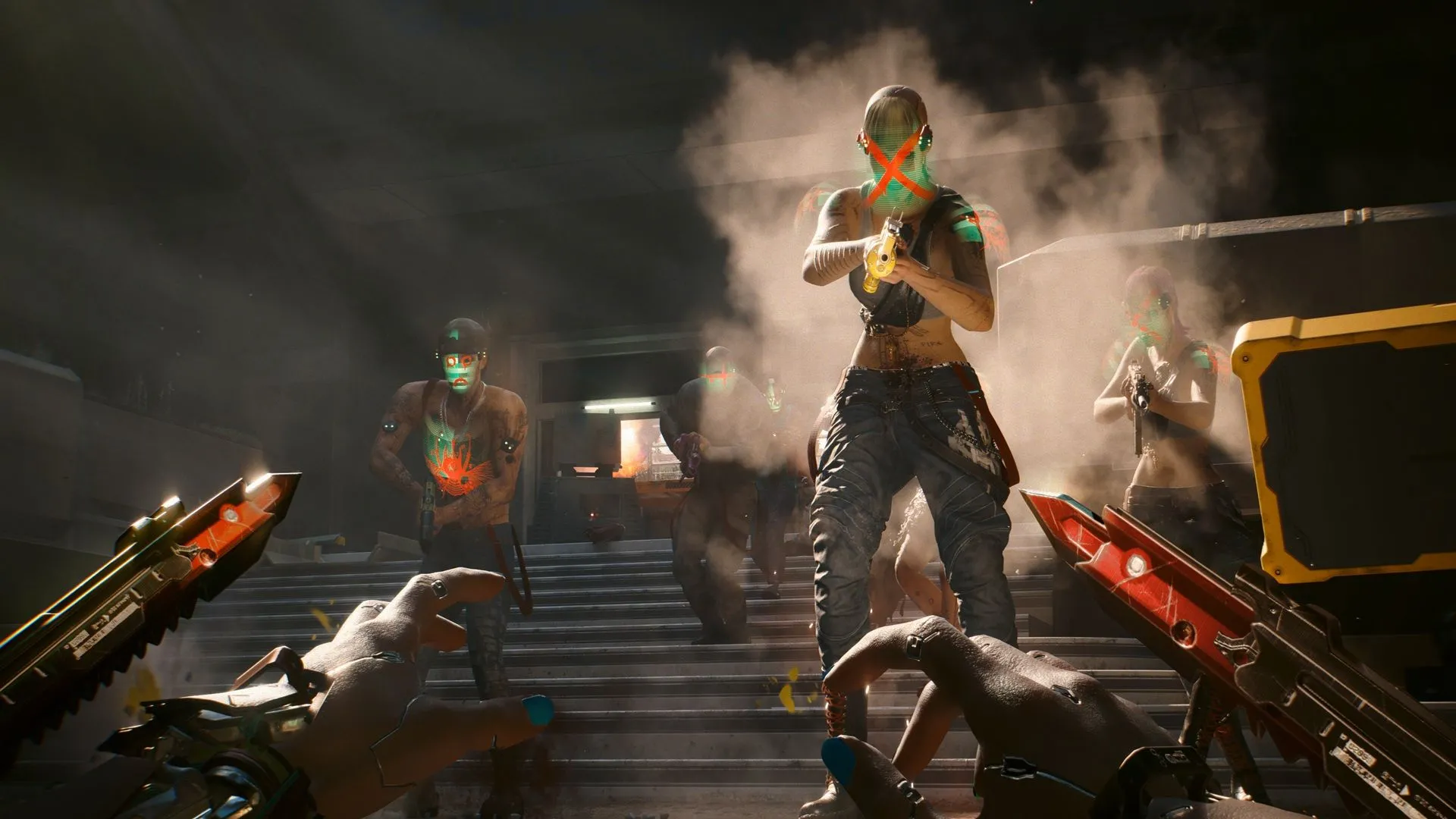 Ảnh chụp màn hình gameplay của Cyberpunk 2077 Phantom Liberty, minh họa game PC chủ yếu phân phối kỹ thuật số.