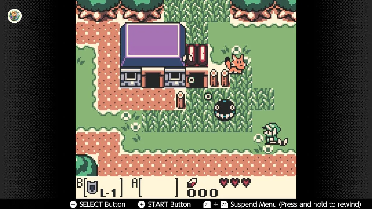 Ảnh chụp màn hình Link trong The Legend of Zelda: Link's Awakening DX trên Game Boy Color