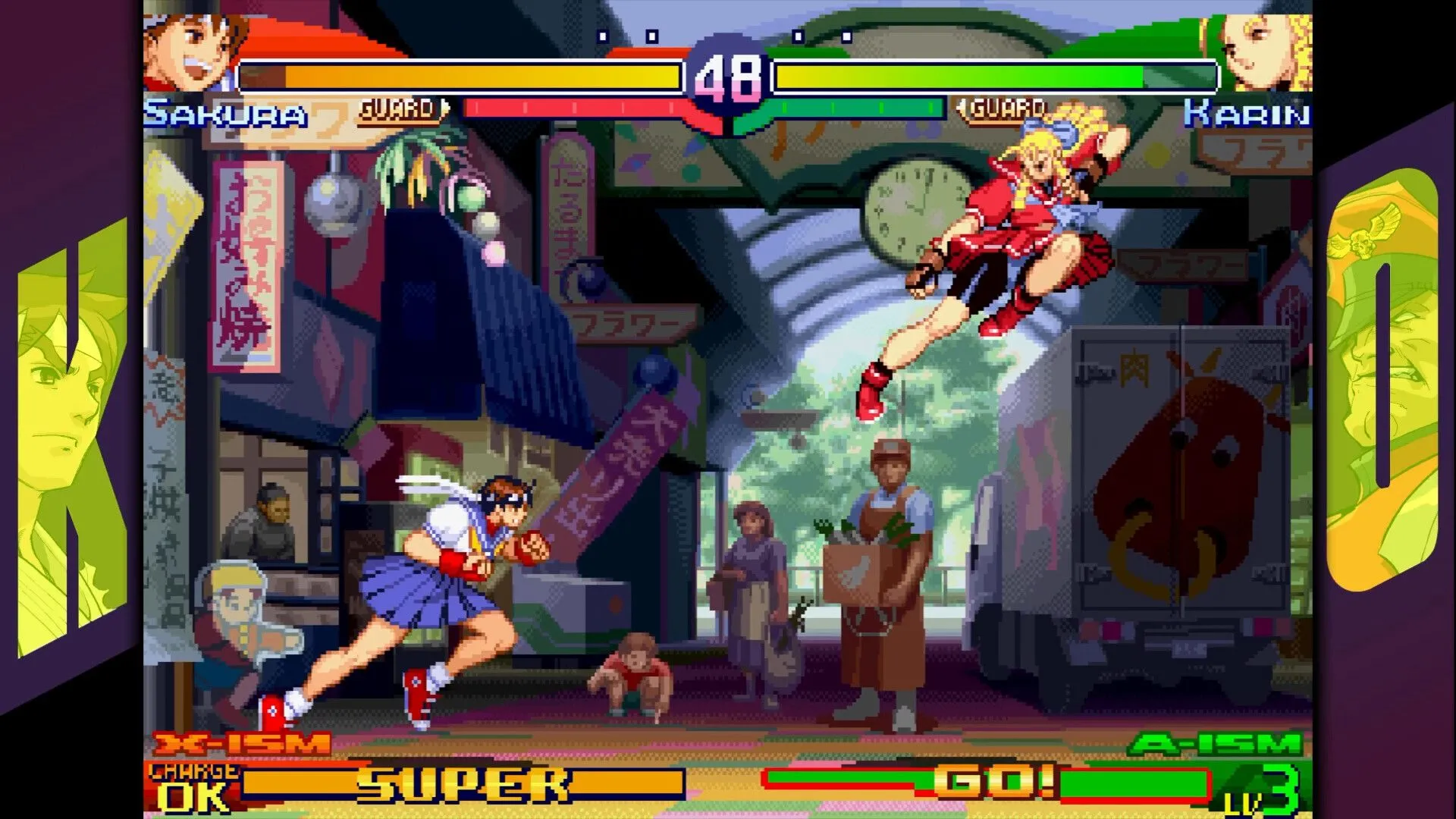 Ảnh chụp màn hình từ Power Stone, một trong những tựa game hiếm hoi có mặt trong Capcom Fighting Collection 2, với đồ họa 3D độc đáo
