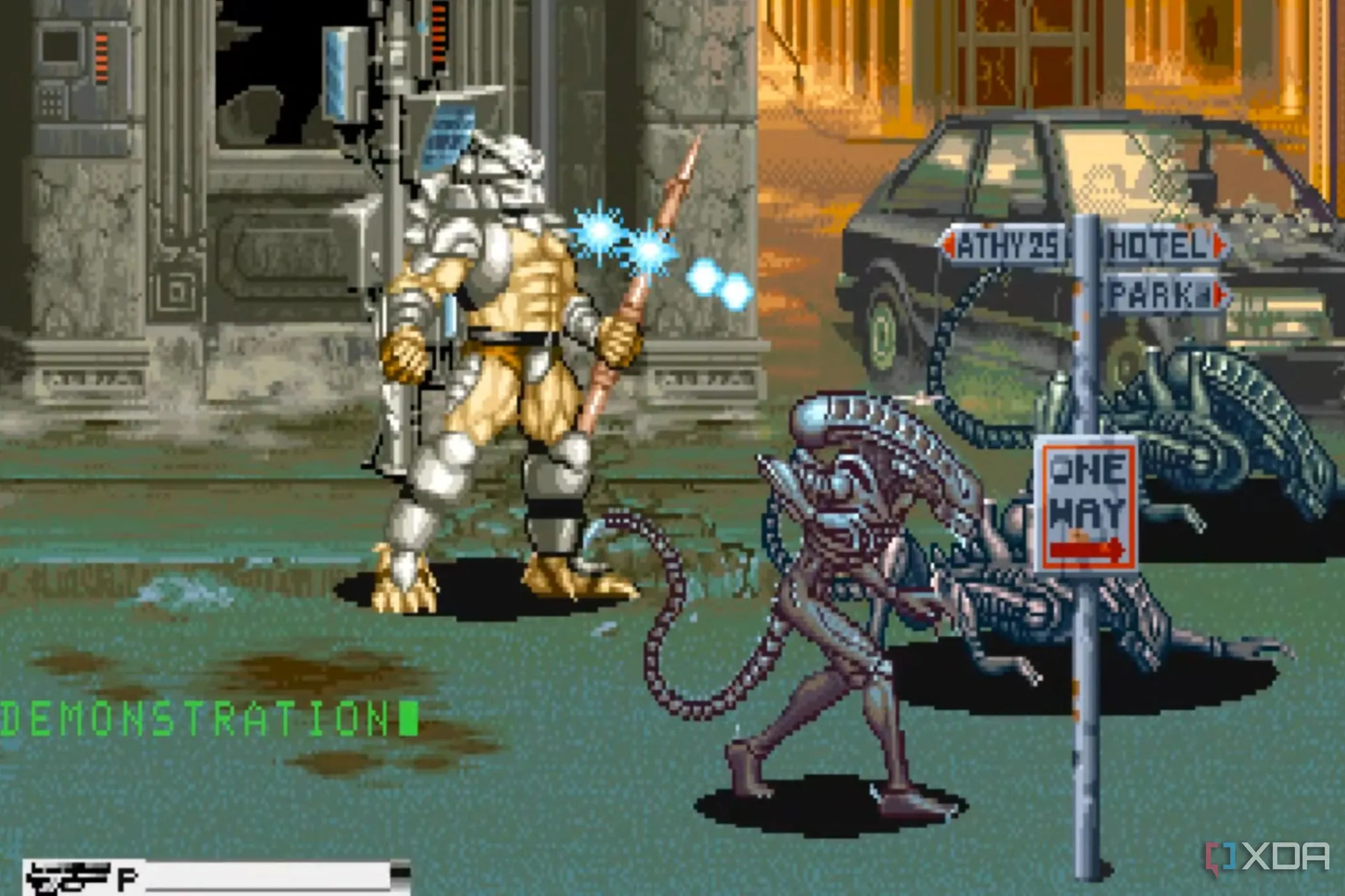 Ảnh chụp màn hình từ trò chơi arcade Alien vs. Predator