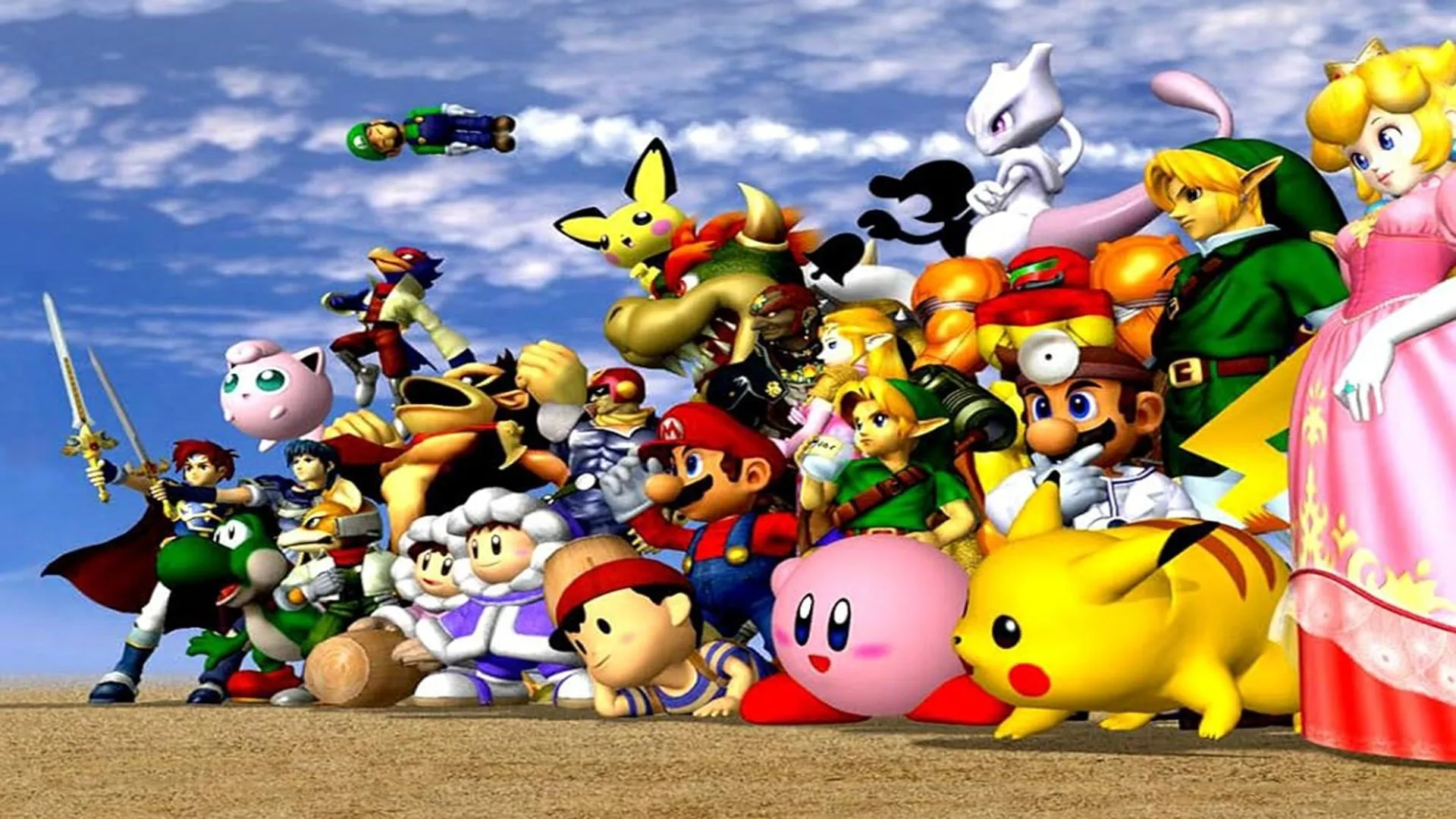 Ảnh quảng cáo các nhân vật trong game đối kháng Super Smash Bros. Melee